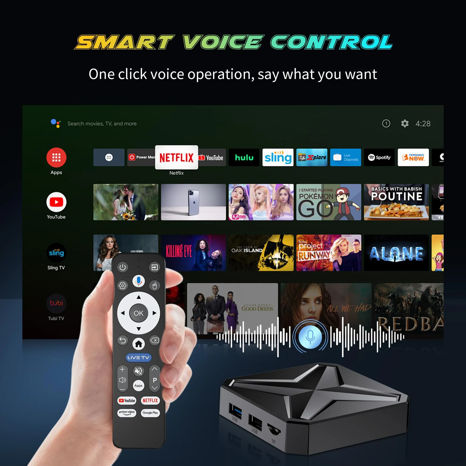 Android 14 TV Box 8K Ultra HD 2GB RAM 16GB ROM RK3518 Quad Core A53 Mali 450 MP2 WiFi 6 BT 5.4