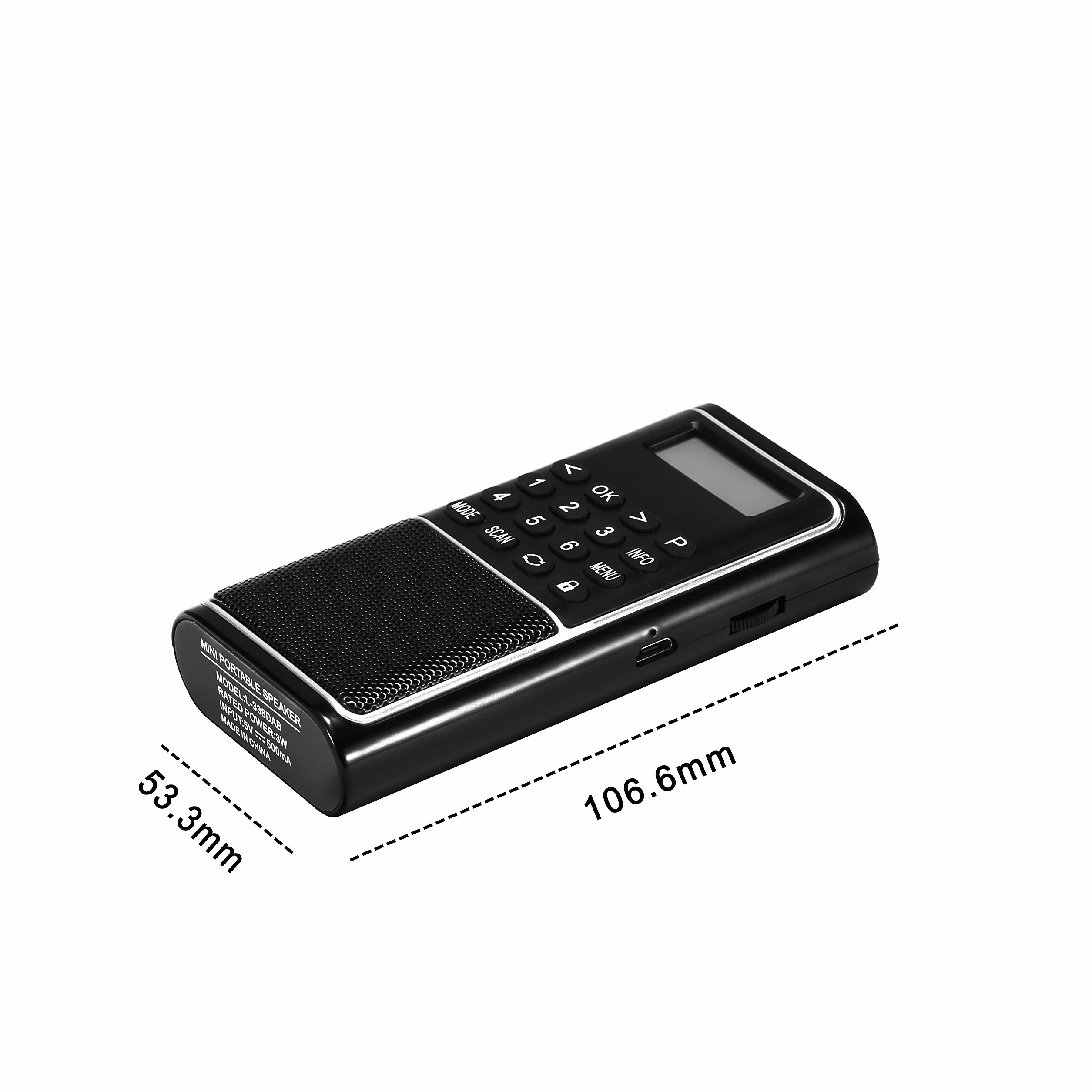 Raddy RD23 Radio Numérique Portable DAB/DAB+ Bluetooth 110 Stations Préréglées FM Rechargeable USB-C Noir