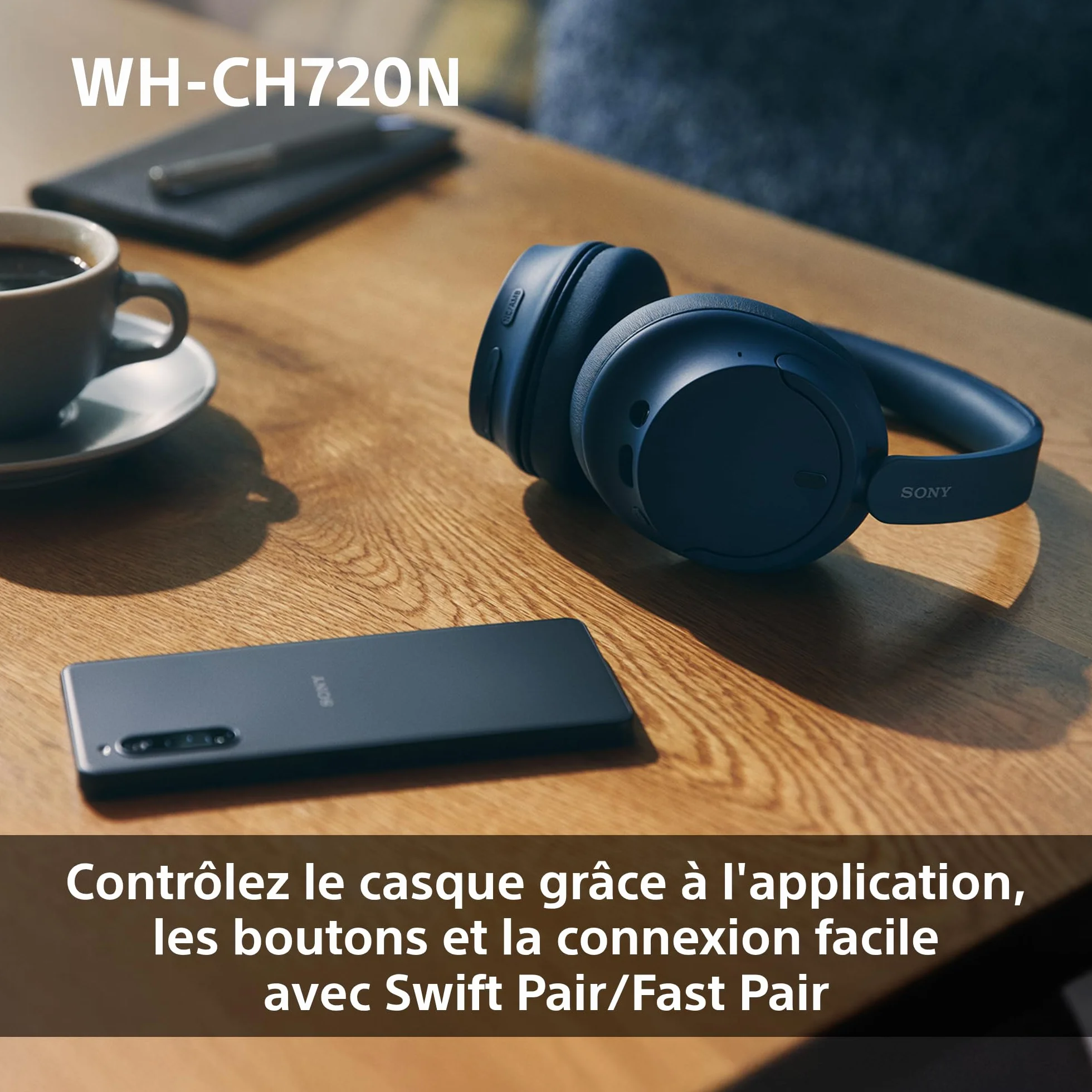 Sony WH-CH720N Casque Bluetooth sans Fil Réduction de Bruit Noir