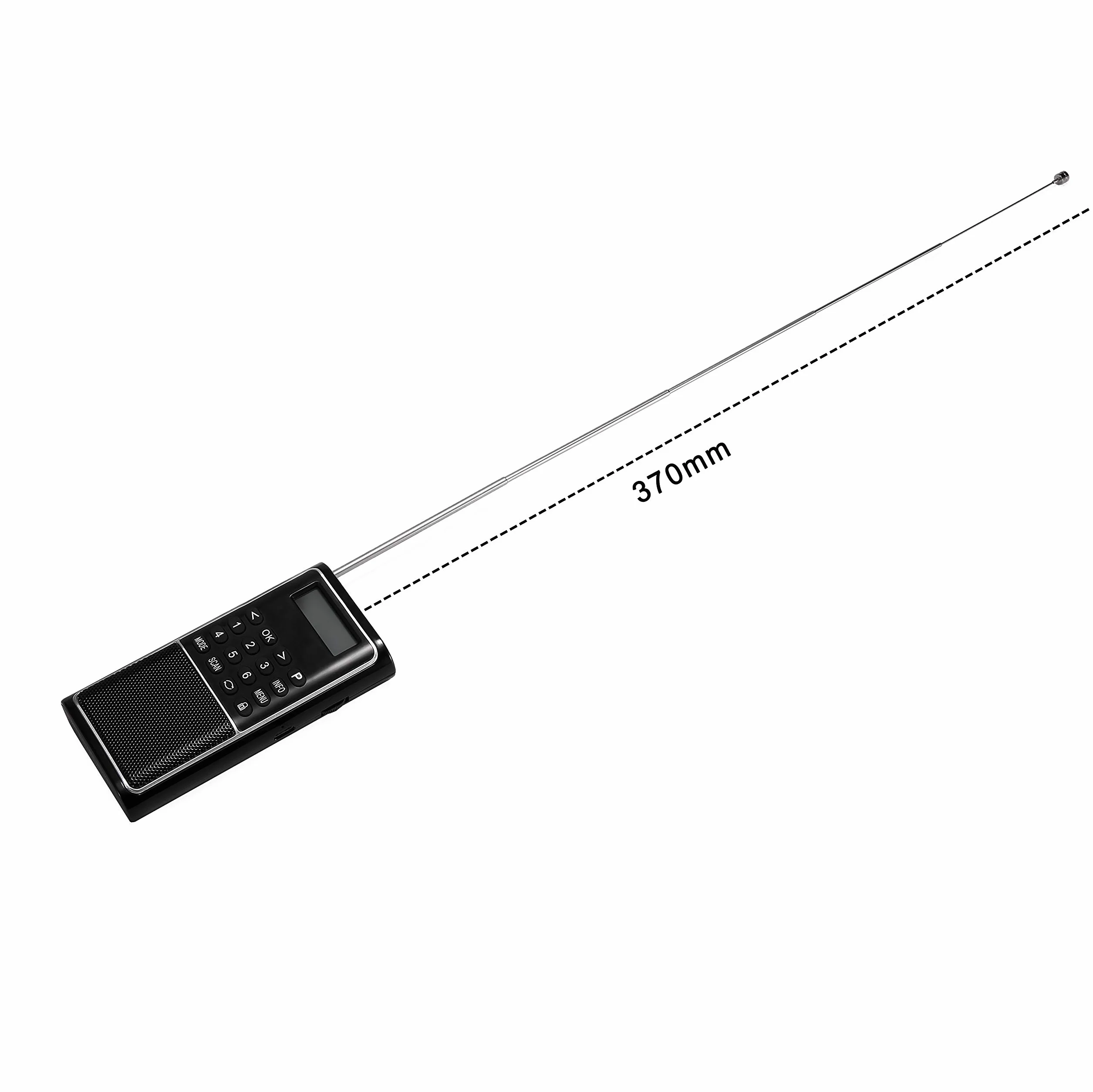 Raddy RD23 Radio Numérique Portable DAB/DAB+ Bluetooth 110 Stations Préréglées FM Rechargeable USB-C Noir