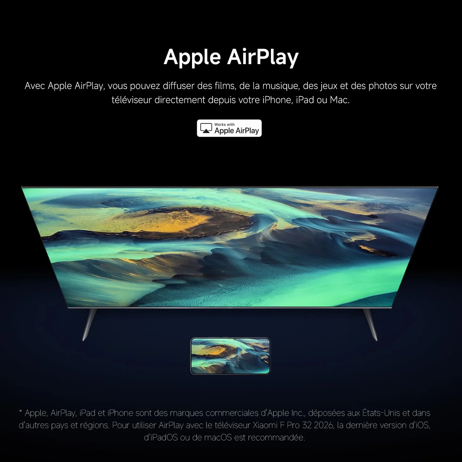 Xiaomi TV F Pro 32 81 cm QLED Smart TV Fire OS7 Contrôle Vocal Alexa Dolby Audio DTS Virtual:X Compatible Apple AirPlay