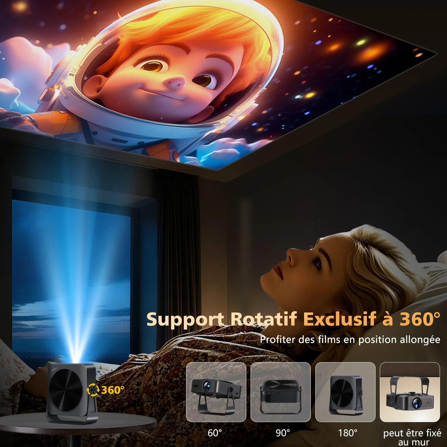 Netflix Certifié Videoprojecteur 4K VGKE 28000 Lumens Natif 1080P Full HD Auto Focus Auto Keystone WiFi 6 Bluetooth 5.4