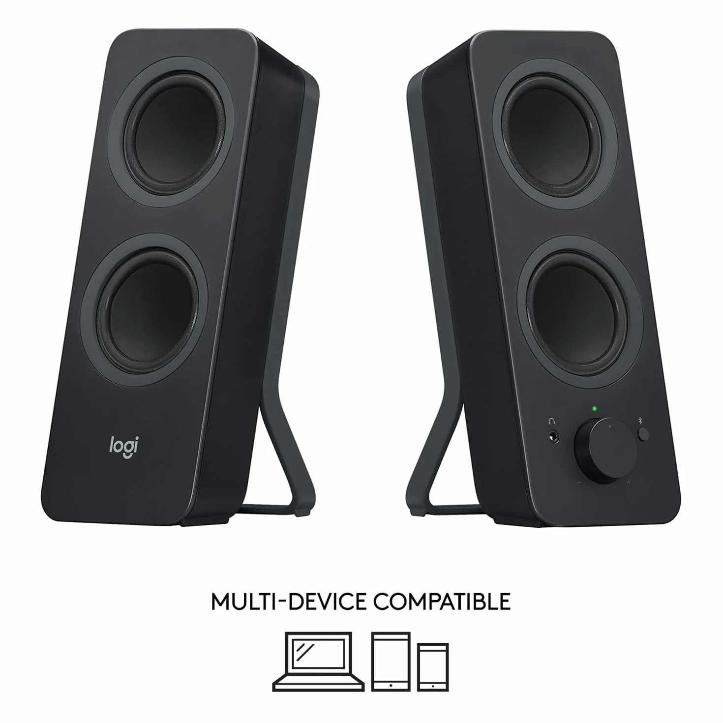 Logitech Z207 Système De Hauts-Parleurs Bluetooth 10W PC, Son Stéréo, Entrée Audio 3,5 mm, Prise Casque, Noir