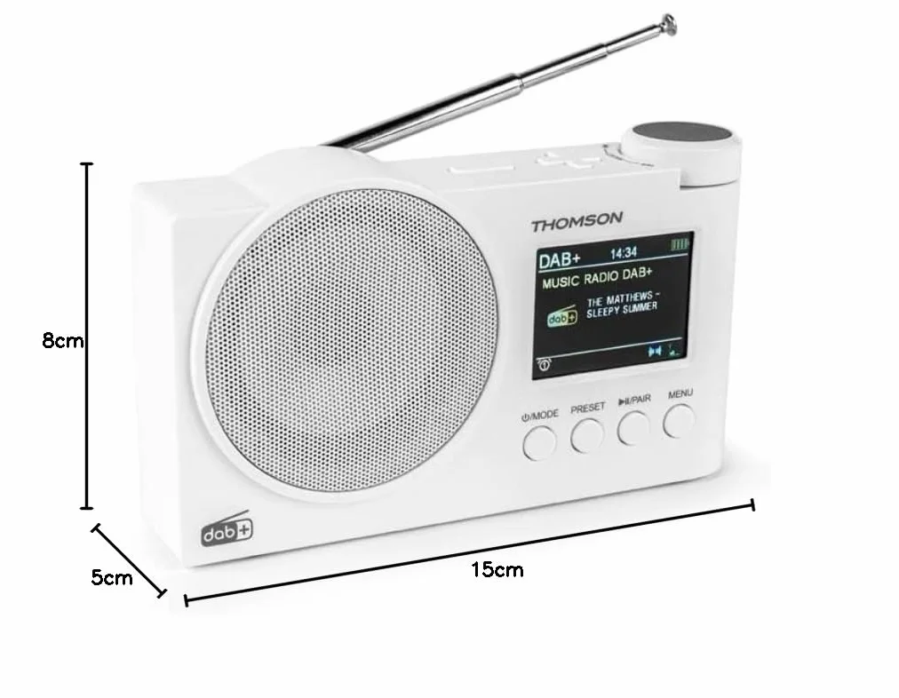 Thomson RT400DABBT Radio Dab+ FM 60 stacji préréglés Rechargeable Secteur Reveil Enceinte Bluetooth