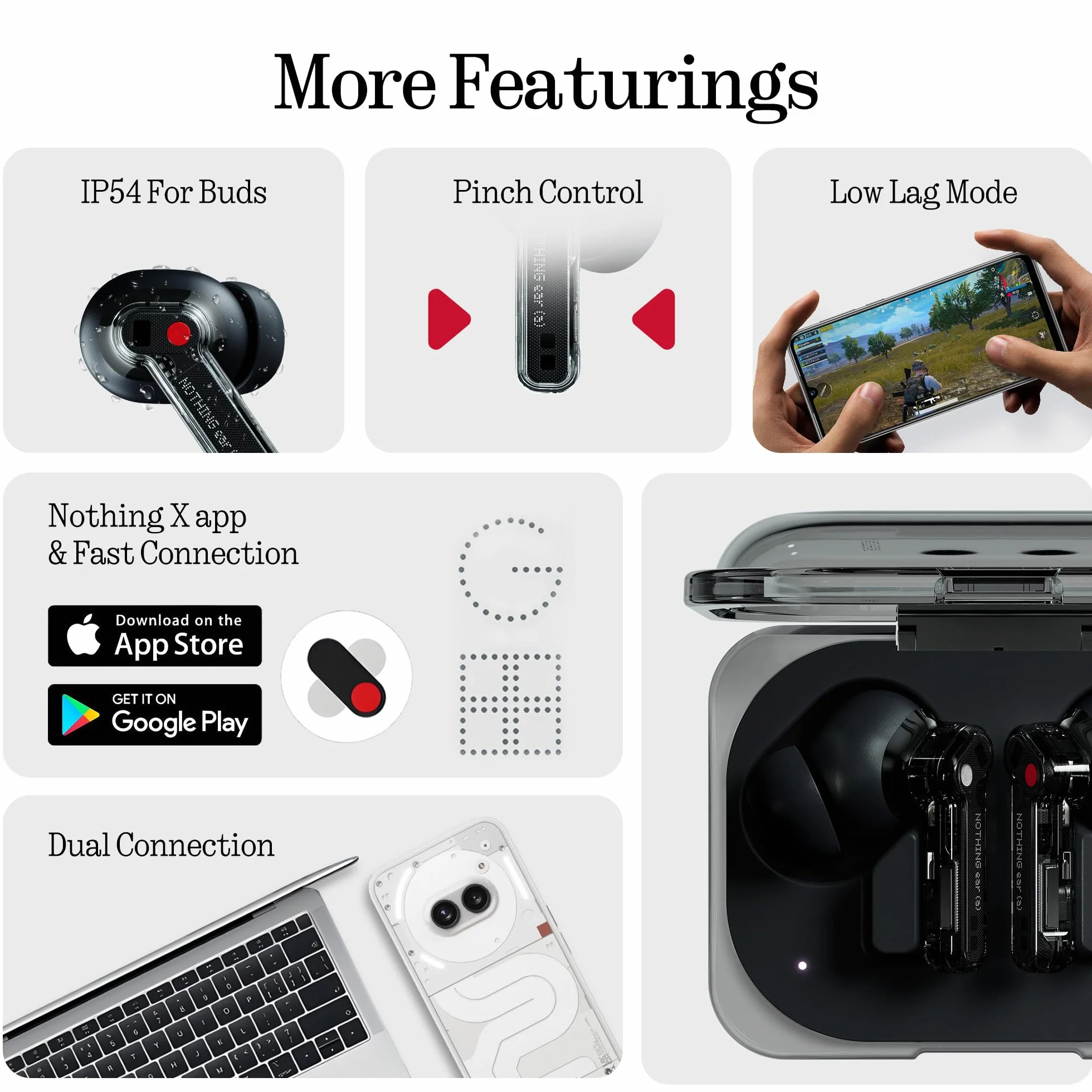 Nothing Ear (a) kabellose Kopfhörer Bluetooth ANC Schwarz