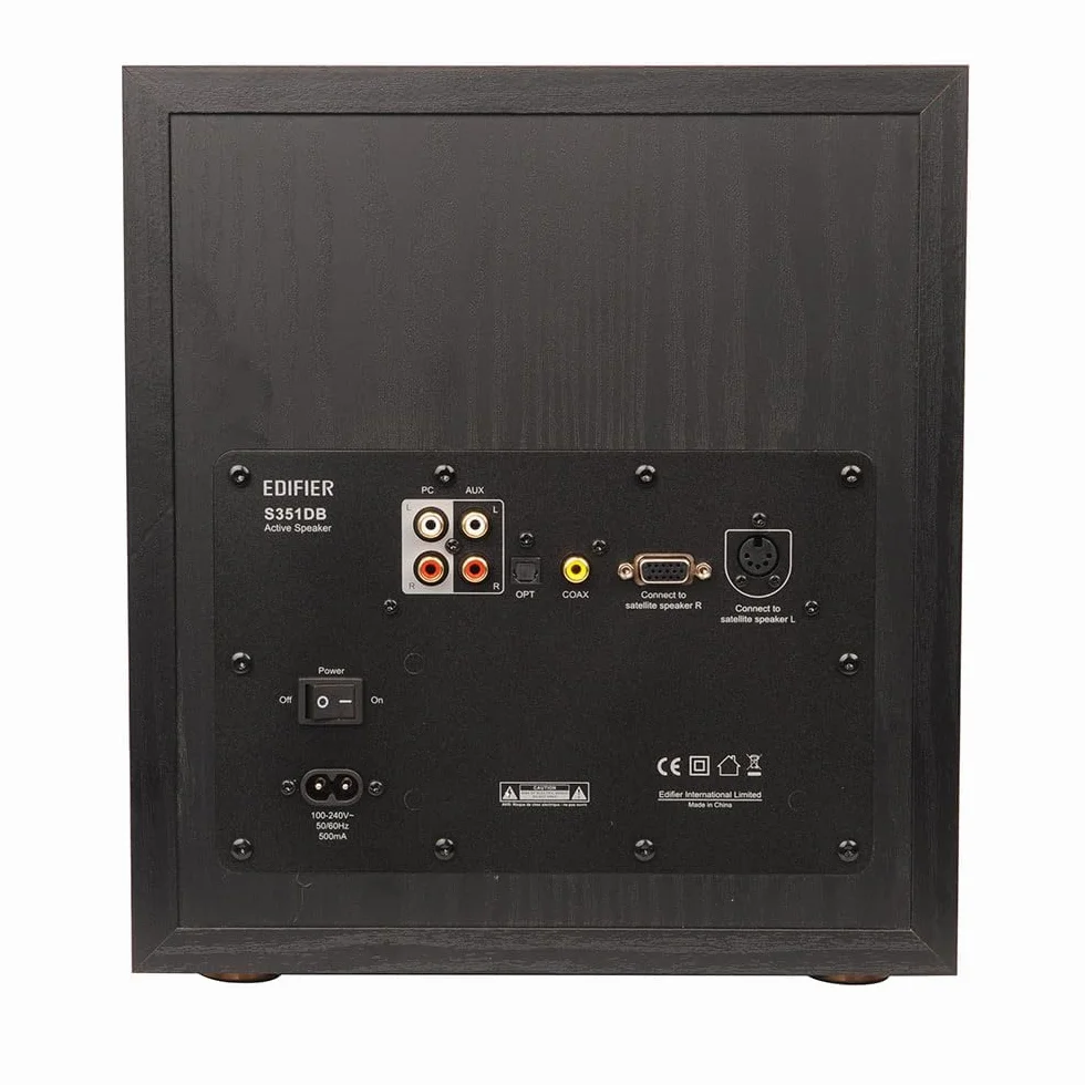 Edifier S351Db Système Audio 150 W Ensemble Stéréo 2.1 Caisson 8" Bluetooth 5.1 aptX DSP DRc Entrées optique coaxiale RCA