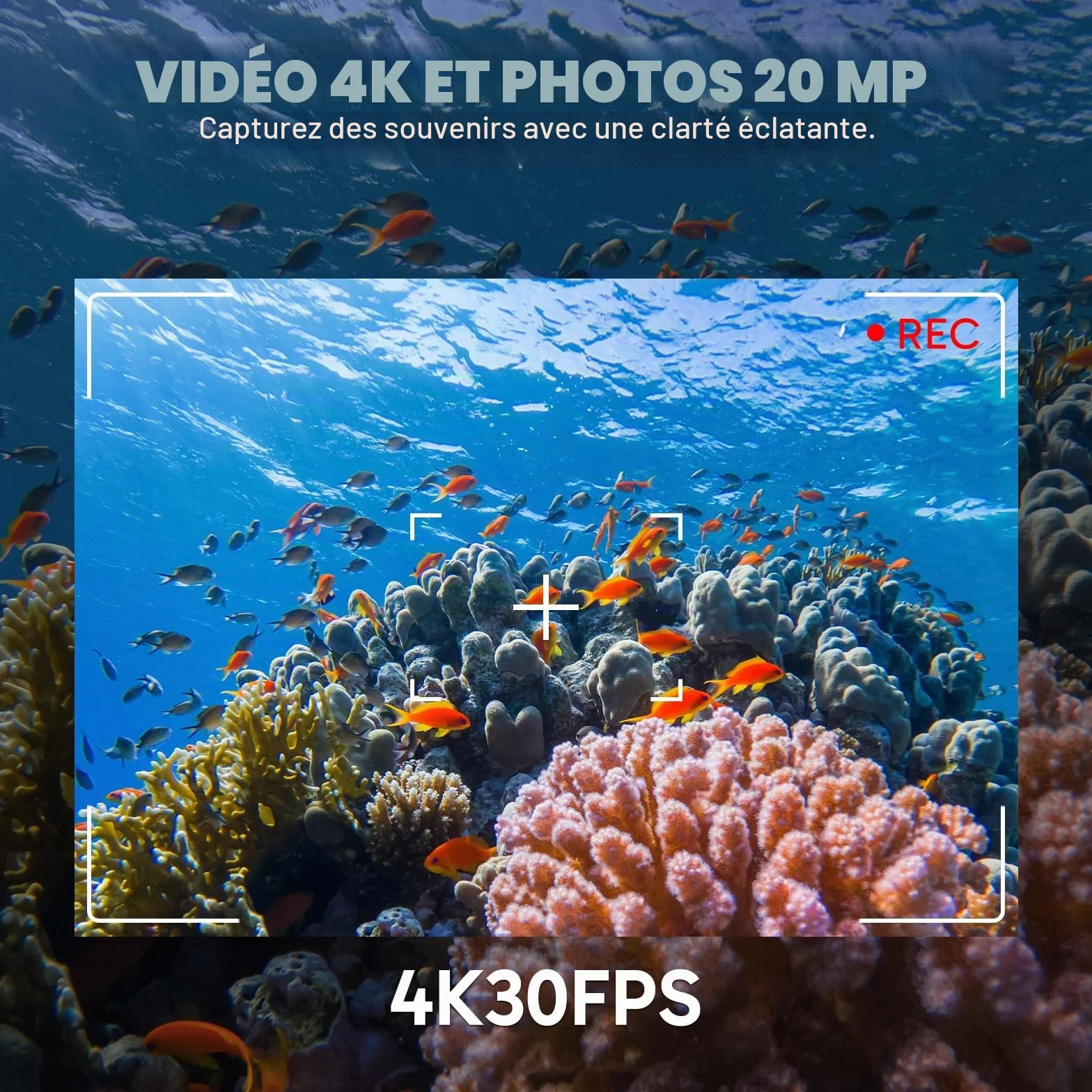 AKASO EK7000 Pro Caméra Sport 4K 64GB WiFi Action Caméra Sportive avec Ecran Tactile EIS Télécommande 170° Angle Réglable Étanche 40M 2 Batteries