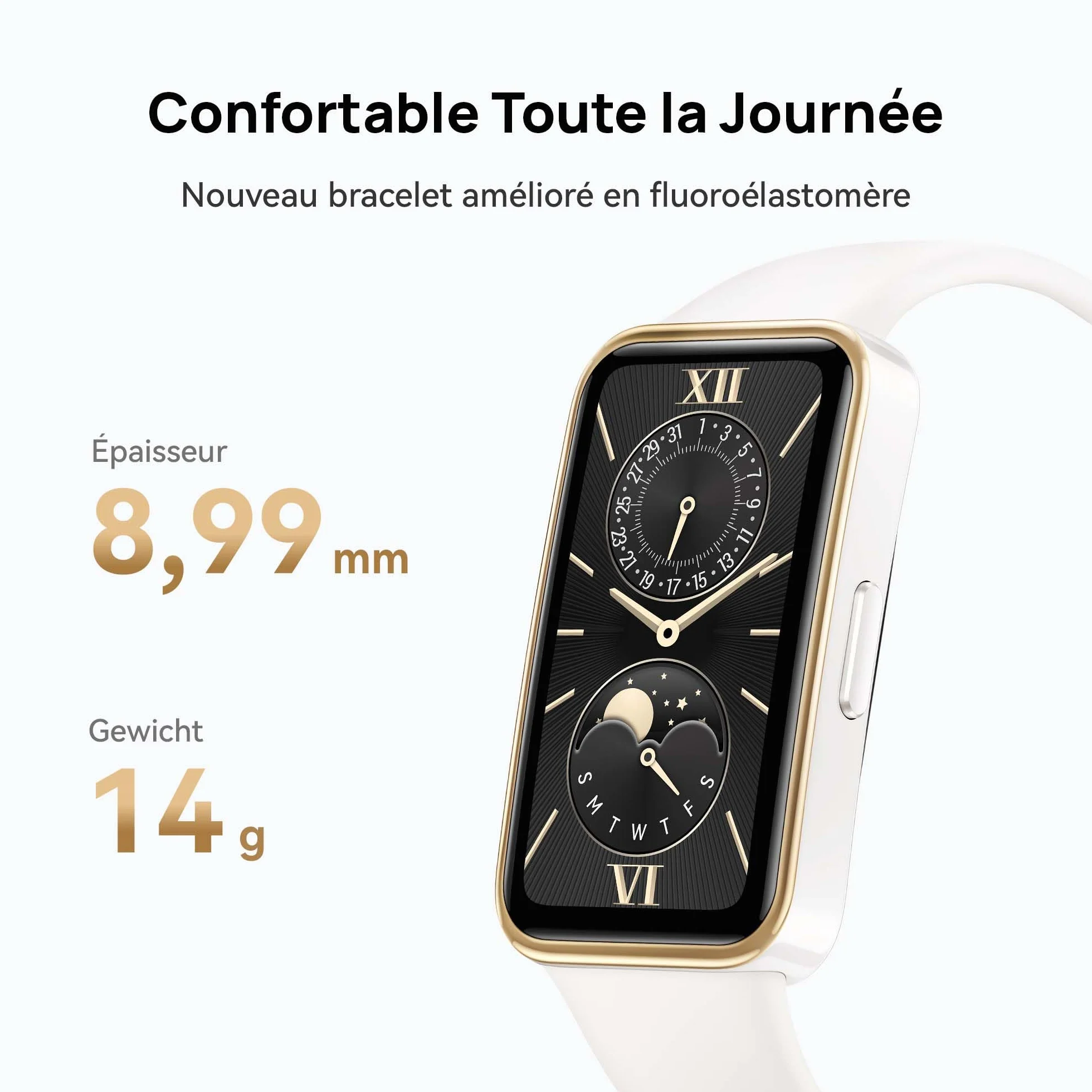 HUAWEI Band 9 Bracelet Connecté iOS Android TruSleep 4.0 Surveillance Sommeil 14 Jours Rose Fluoroélastomère