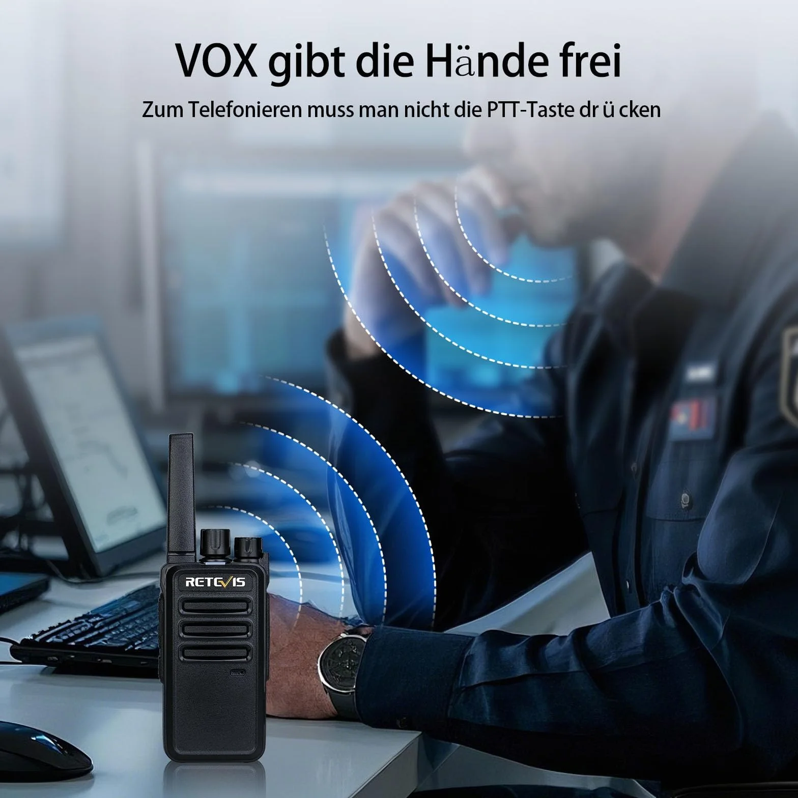 Retevis RT668 Talkie Walkie 1200 mAh VOX 6 Pièces Noir