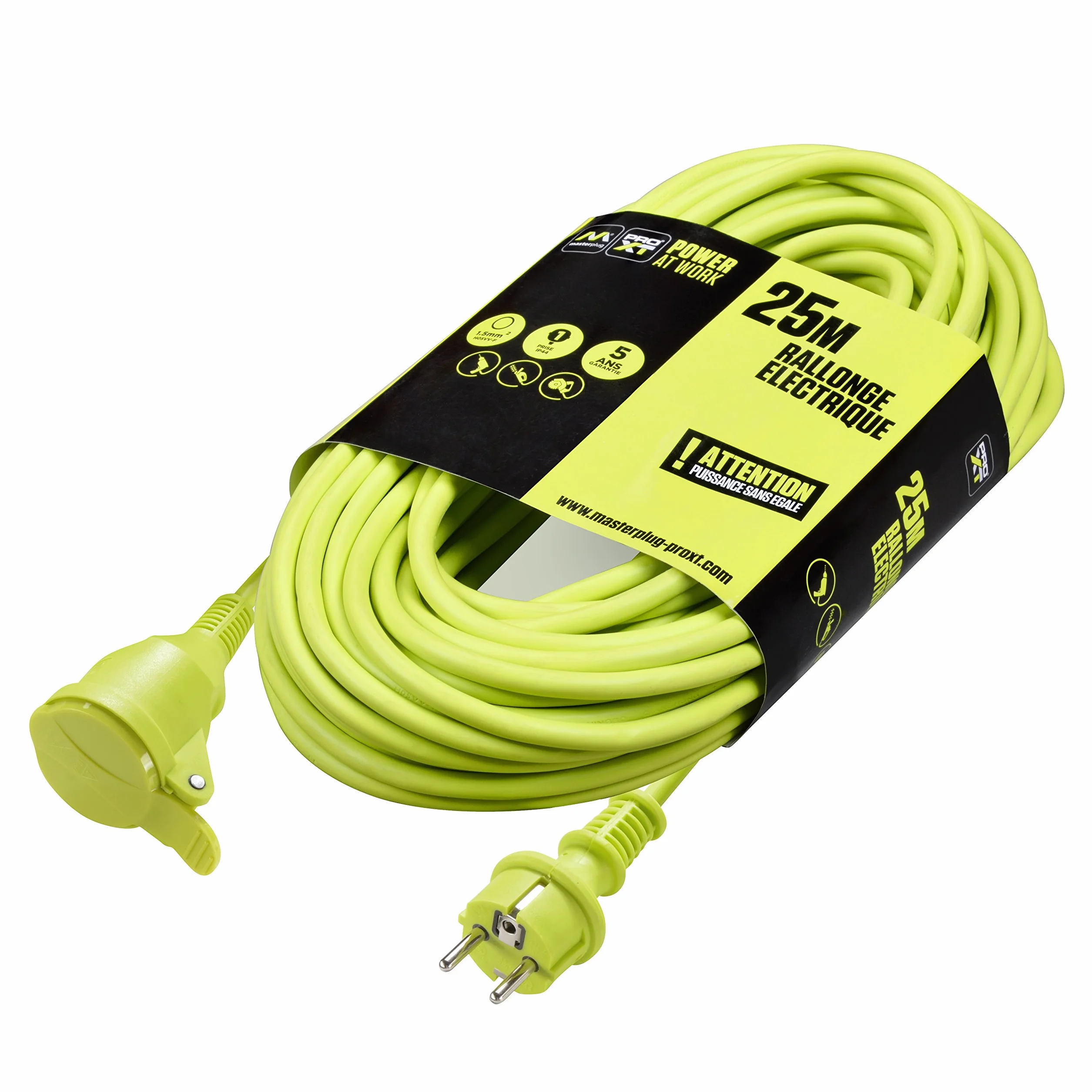 Masterplug Pro-XT Cable d'extension IP44 25 mètres
