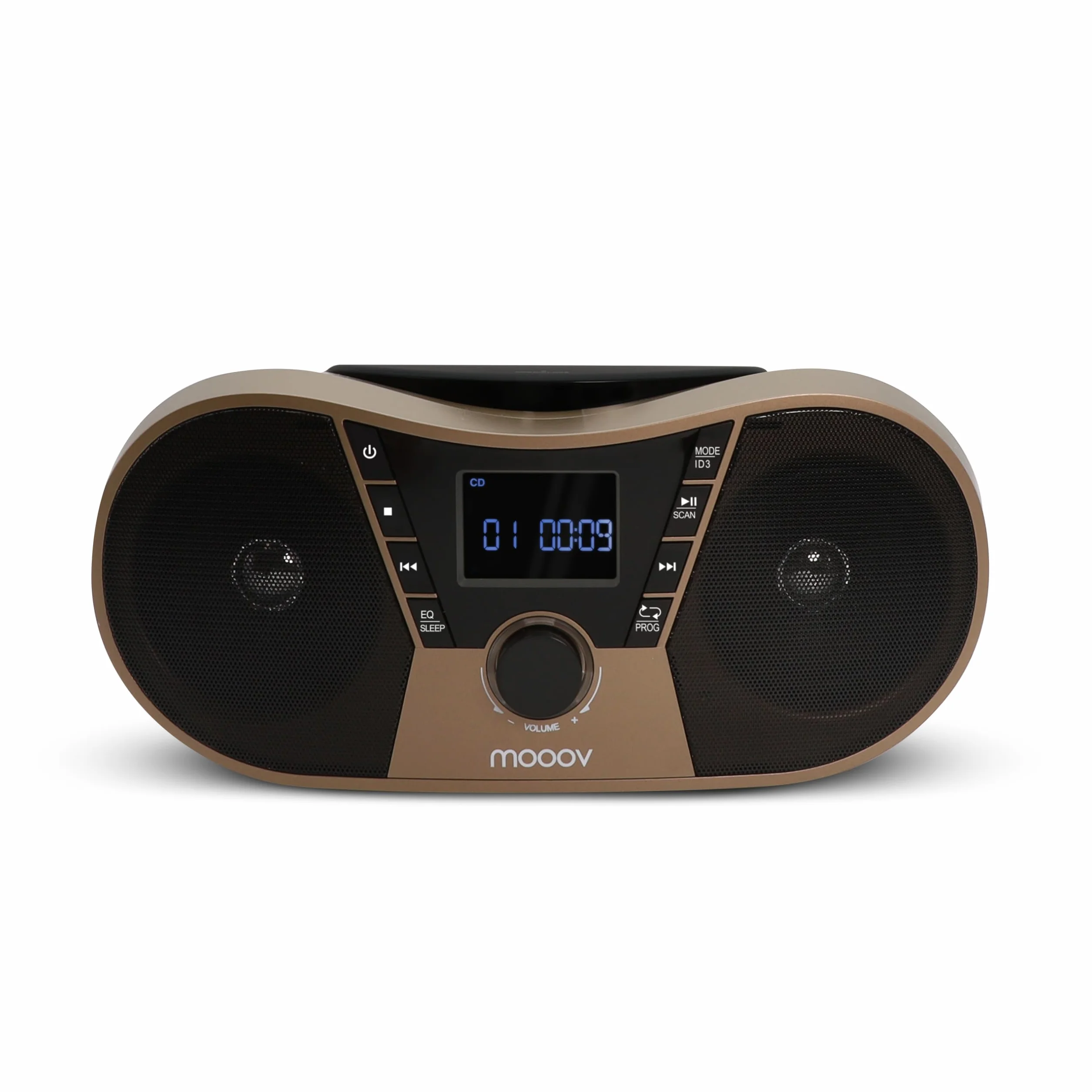 MOOOV Lecteur CD Copper & Black Radio FM Port USB Fonctions Sleep ID3