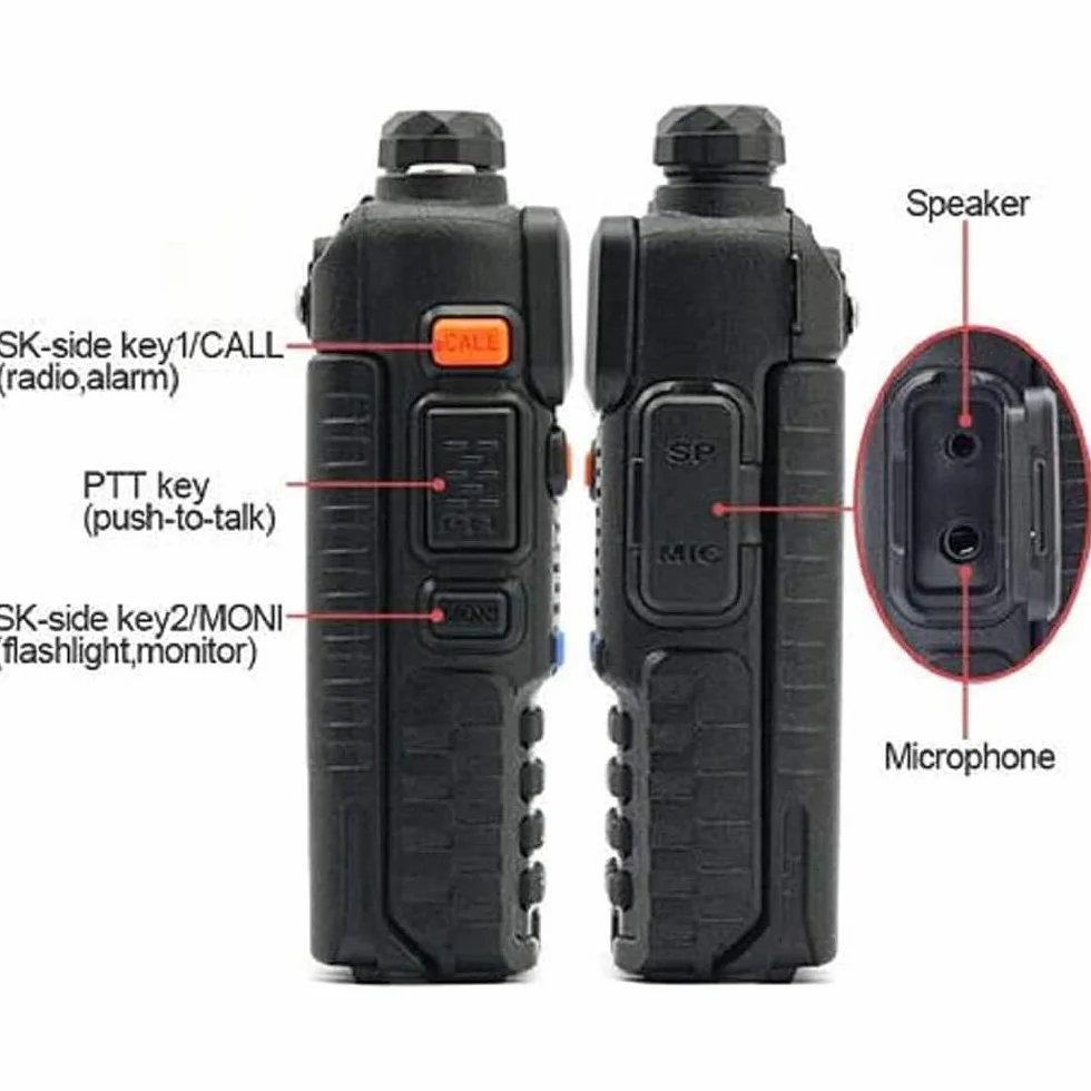 BAOFENG BF UV-5R 8-Watt Dual Band Two-Way Radio VHF UHF Full Kit Black