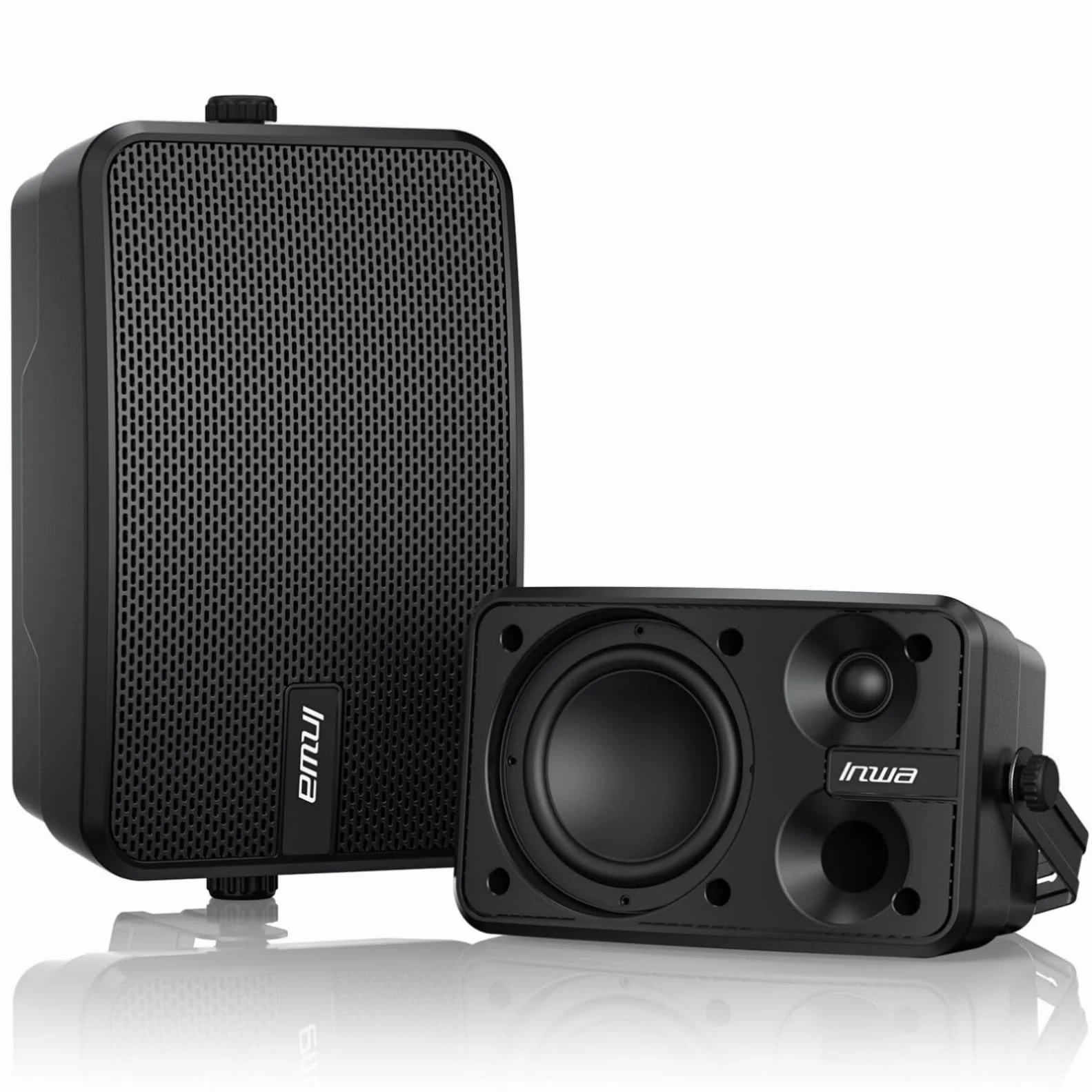 Inwa Enceintes Bluetooth Extérieures 400W Haut-Parleur Murale Active Passive Système Stéréo sans Fil Étanche Lot de 2