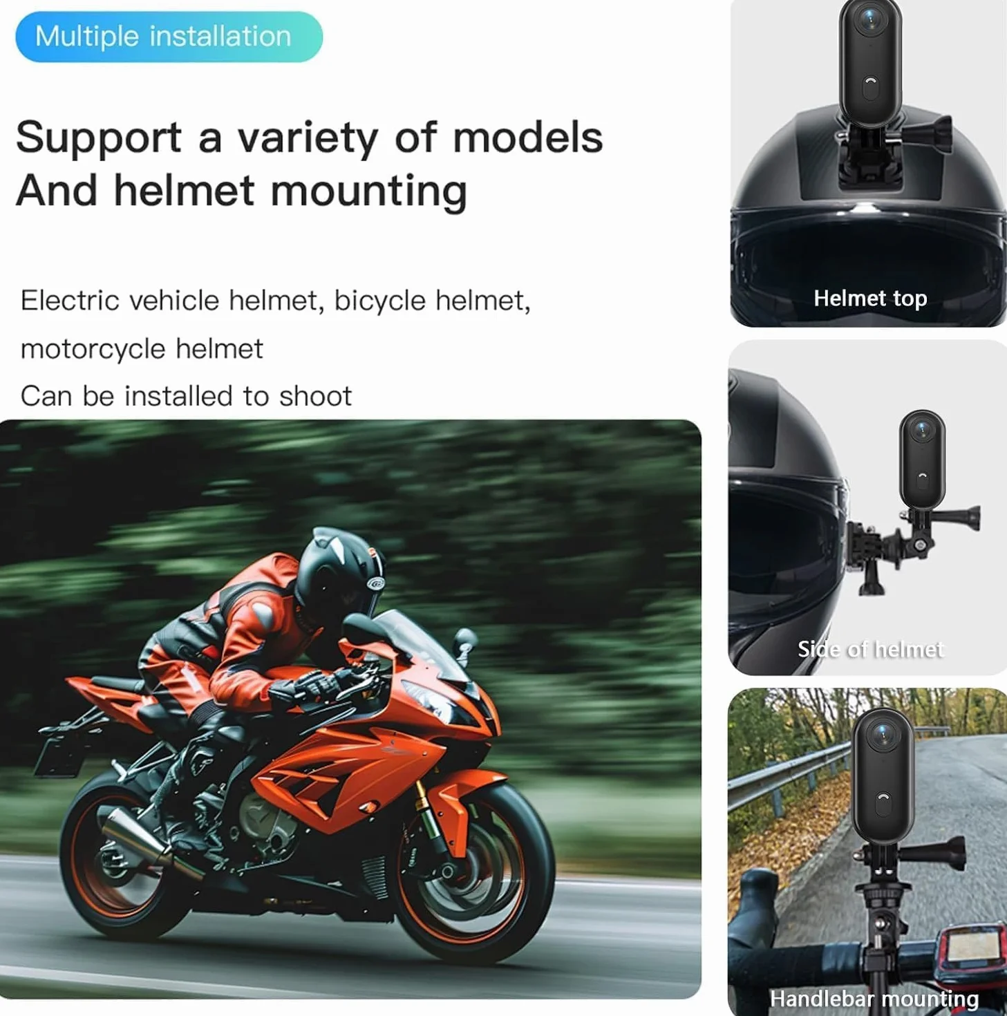 Caméra Action WiFi 4K Mini Sportive POV 170° Étanche Aimant Action Cam pour Cyclisme Pêche Moto Vlog