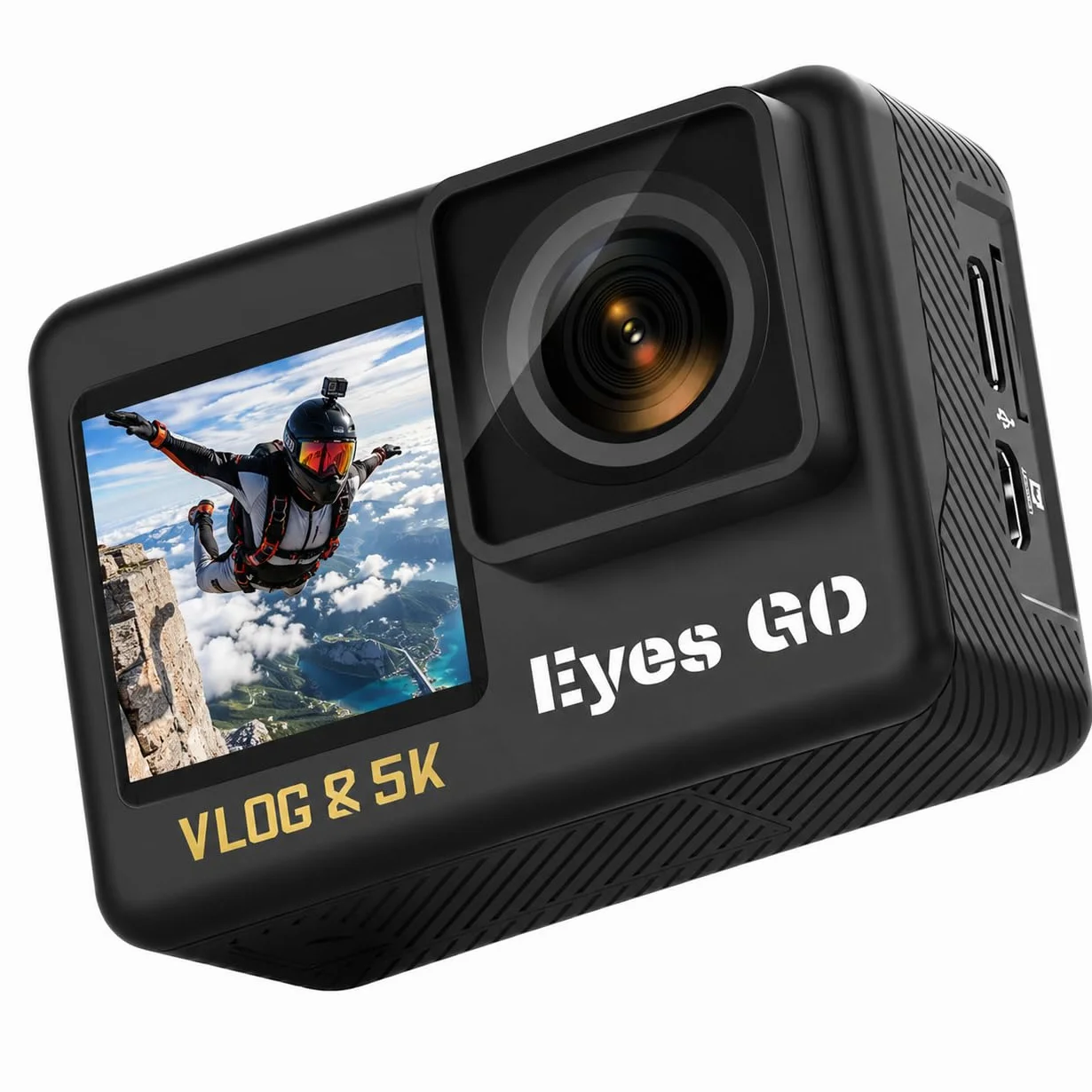 Caméra Sport 5K30fps 4K60fps 120fps 50MP 2 Écrans Tactile Vlog Télécommande Micro 360° Stabilisateur E.I.S 2.0 Étanche 30M Carte SDXC 64Go 2x1350mAh