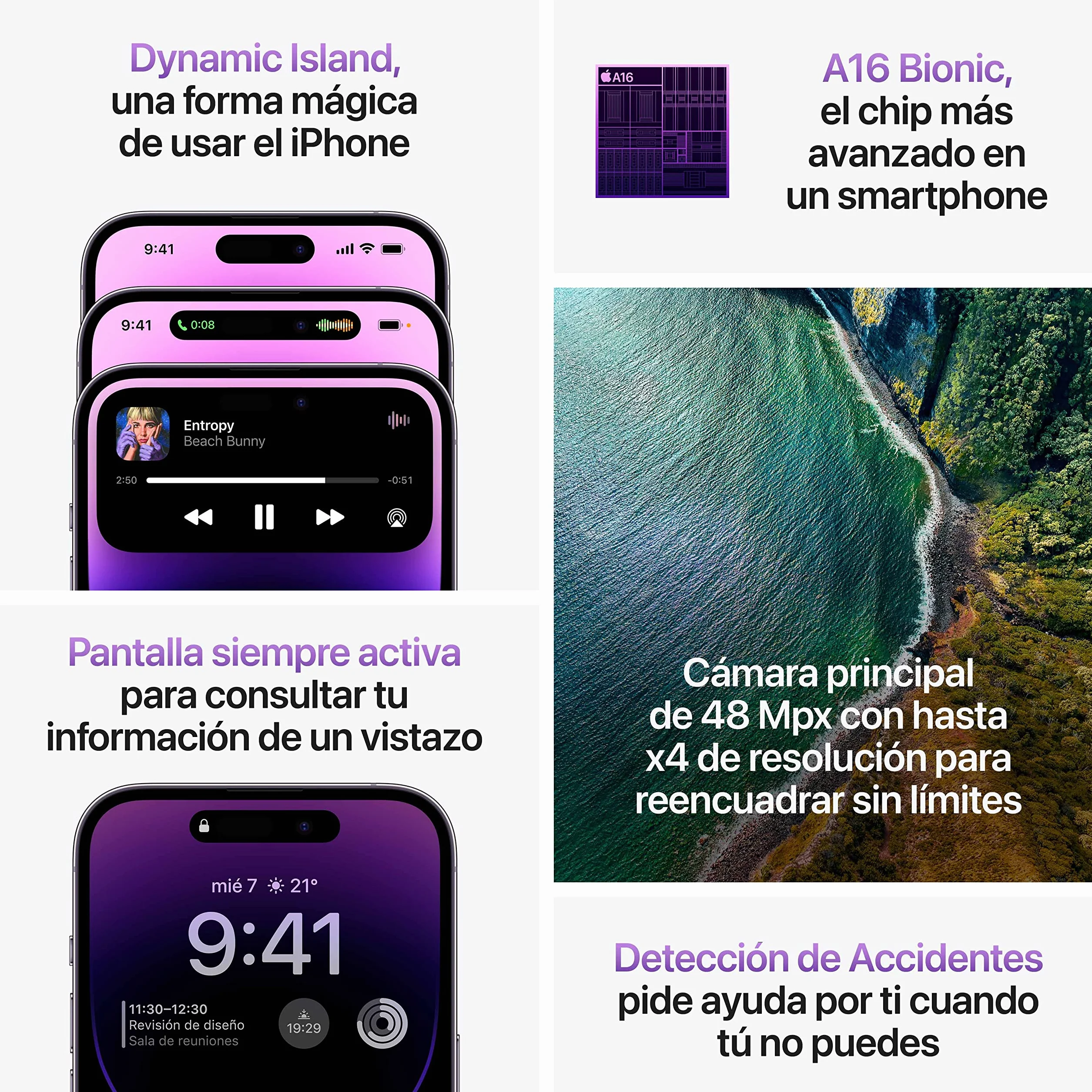 Apple iPhone 14 Pro 128Go Violet Foncé Reconditionné