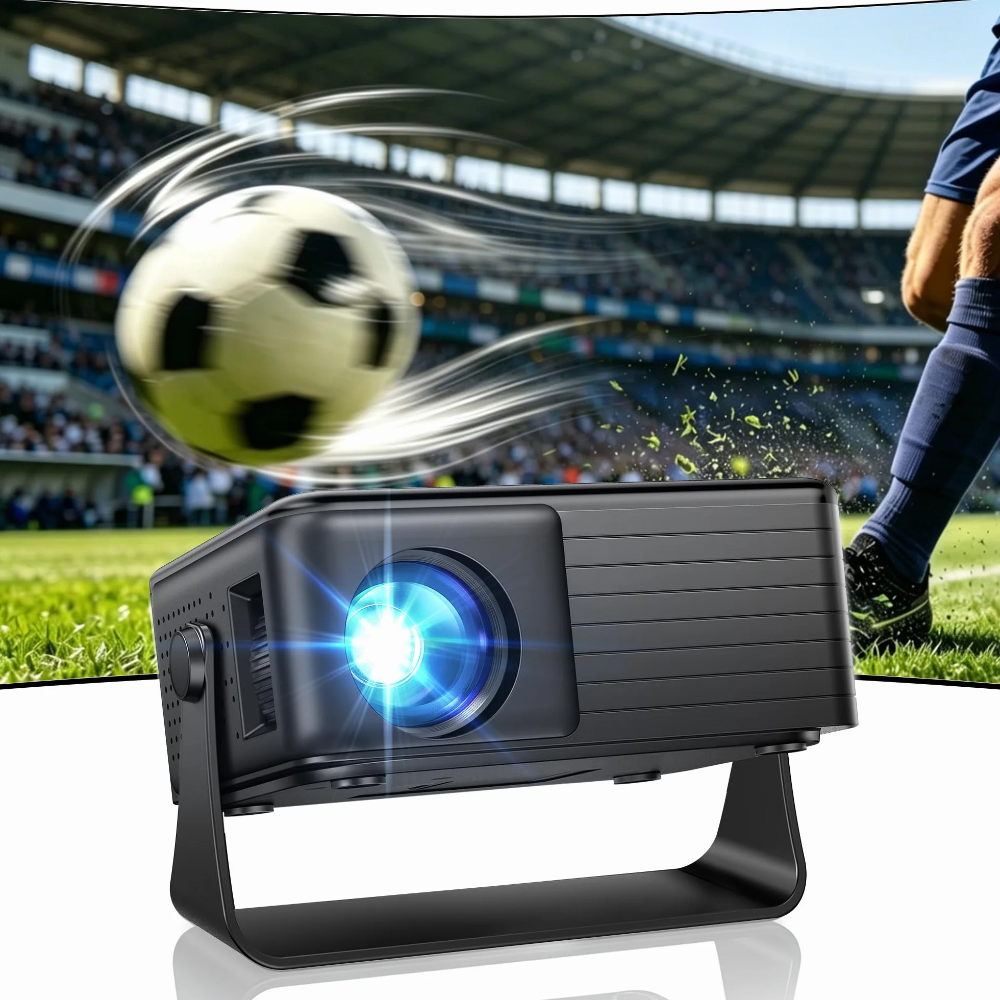 AKIYO O1 Mini Projecteur 1080P Full HD 15000 LM Auto Keystone Rotabile 360° Zoom 50% Noir