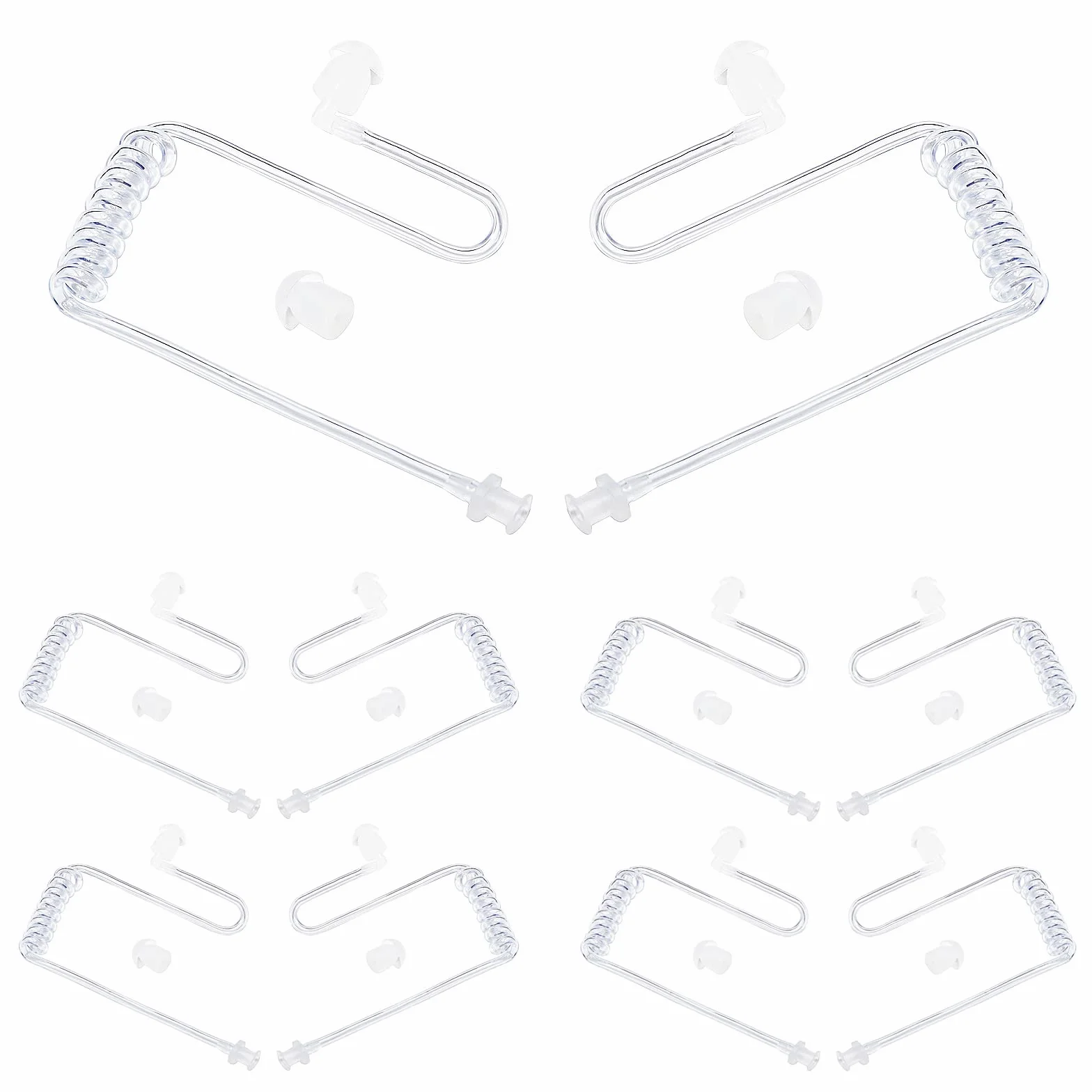 Motorola Kenwood Baofeng Tube d'air Acoustique Secret de Remplacement Compatible Oreillettes Sécurité Talkie-walkie (10 pièces, Transparent)