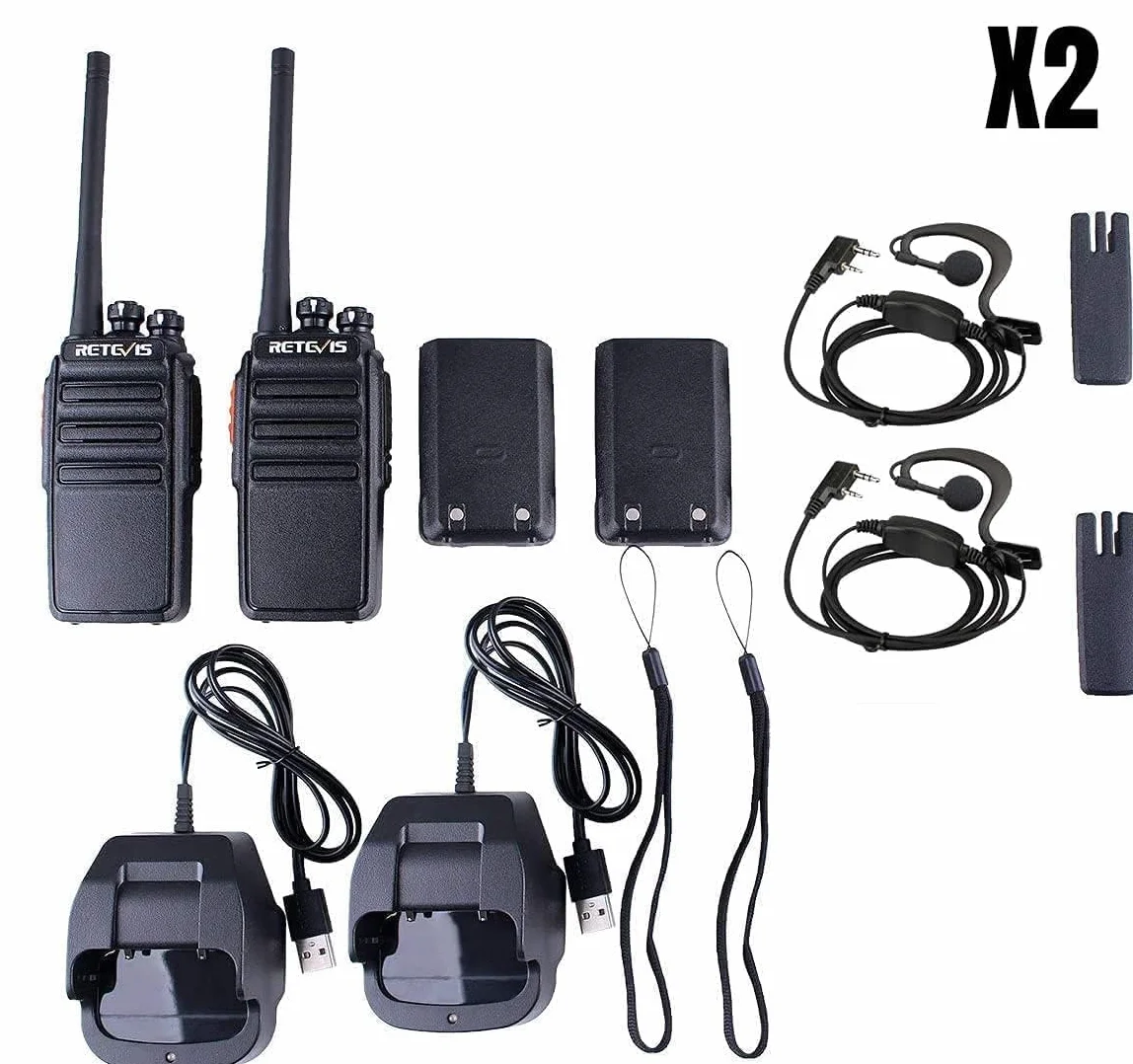 Retevis RT24 Plus Talkie Walkie Professionnel PMR446 16 Canaux CTCSS/DCS Longue Portée Noir 4 Pcs