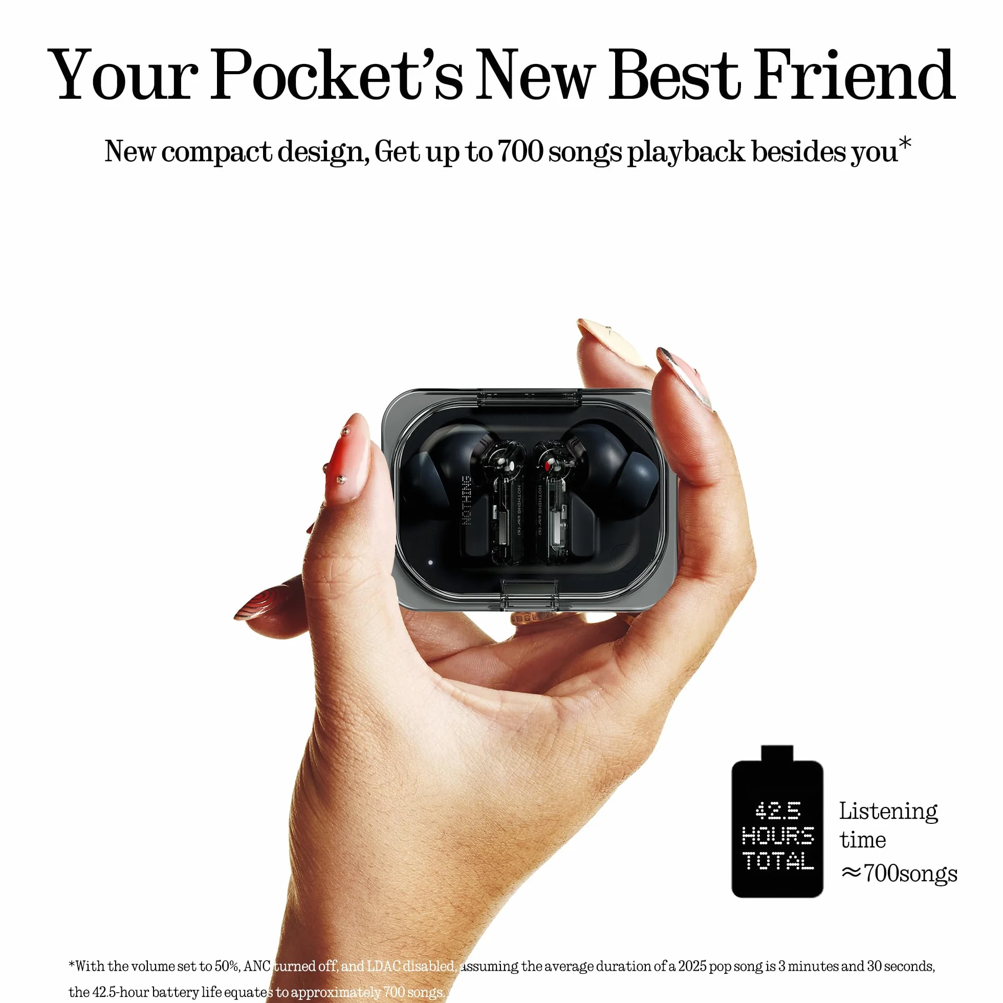 Nothing Ear (a) kabellose Kopfhörer Bluetooth ANC Schwarz