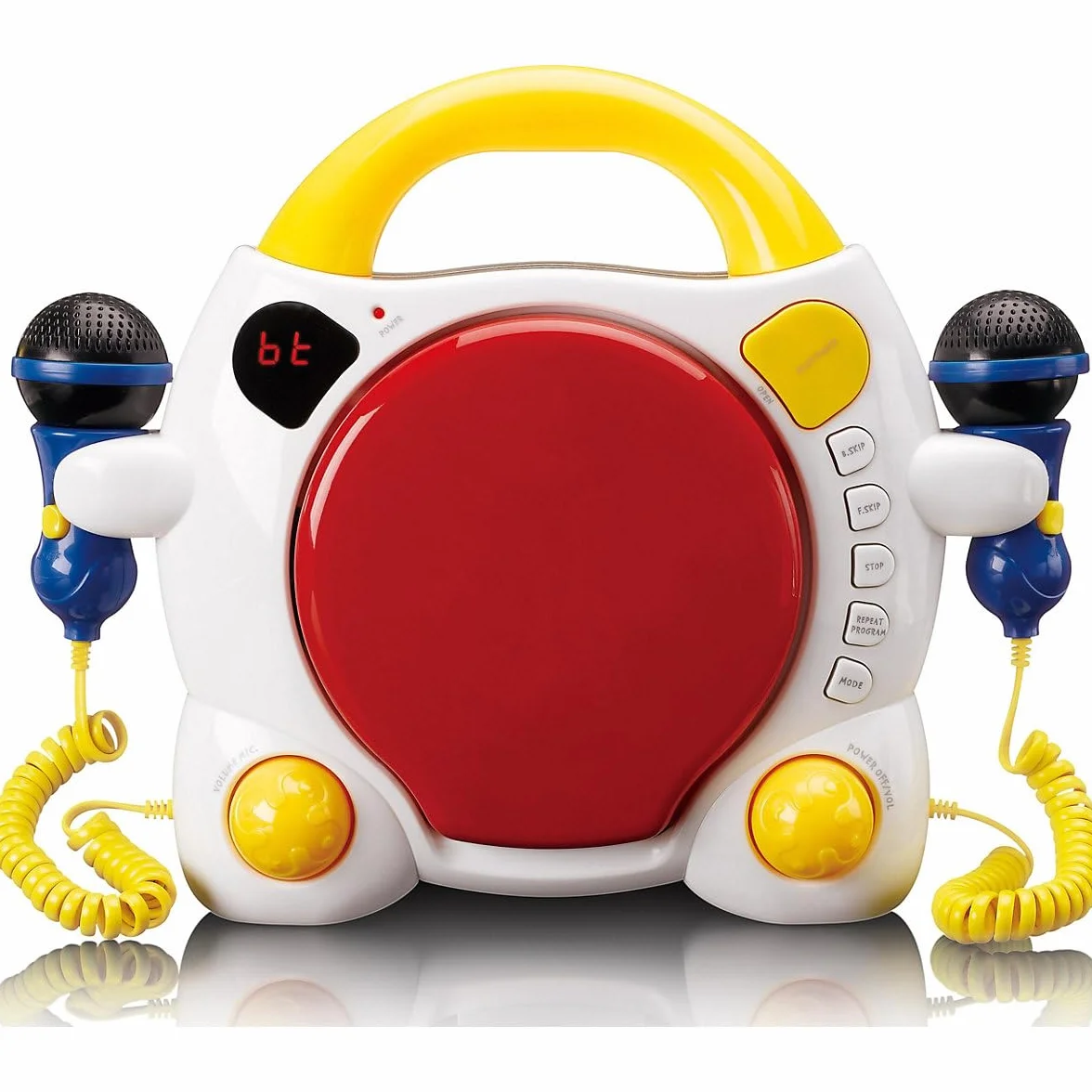 Lenco KCD-011 Lecteur CD Sing Along pour Enfants Bluetooth 5.0 Antishock avec 2 Microphones Karaoké