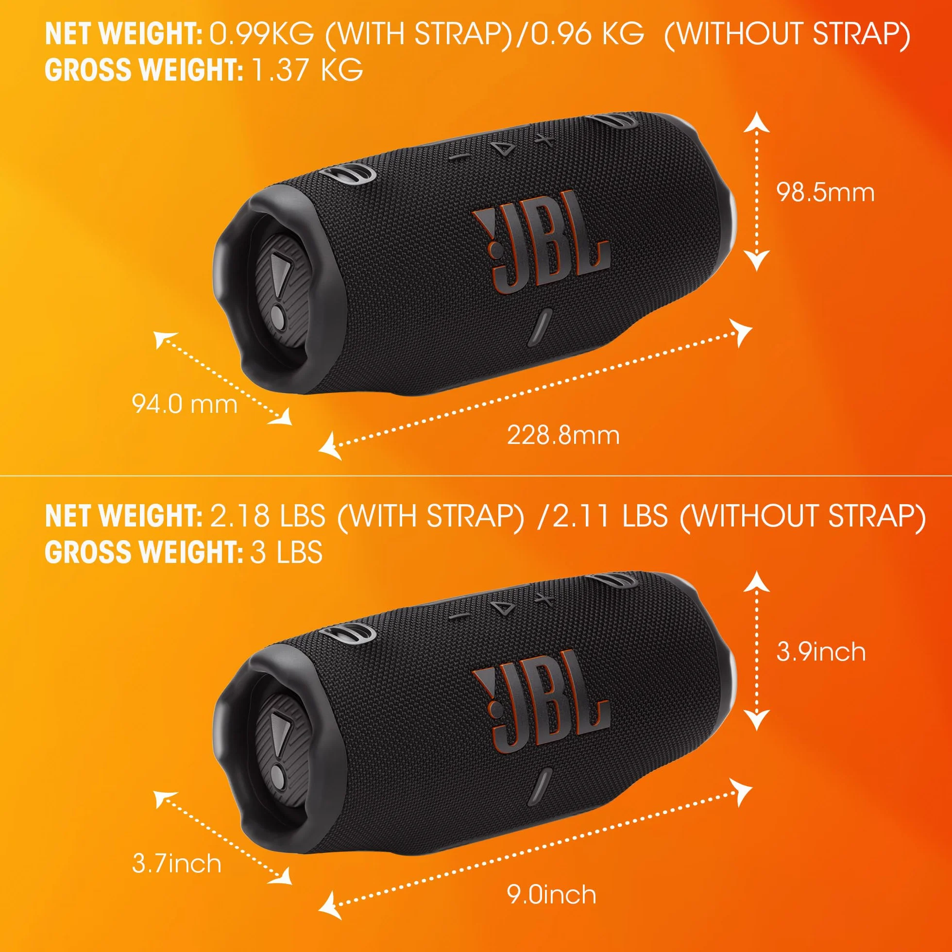 JBL Charge 6 Enceinte Bluetooth Portable sans Fil IP68 28 h Autonomie Noir