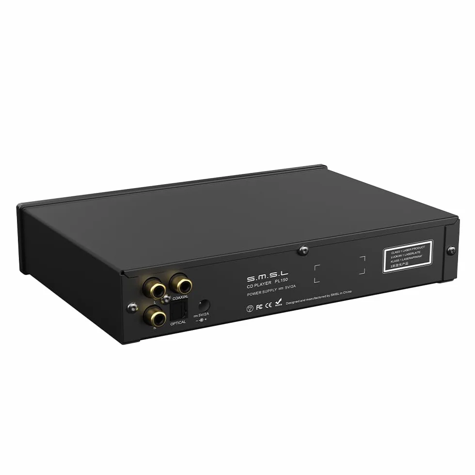SMSL PL150 Lecteur CD Compatible CD MP3 RCA 3,5 mm 4,4 mm Fibre Optique Coaxiale CS43198 Argenté