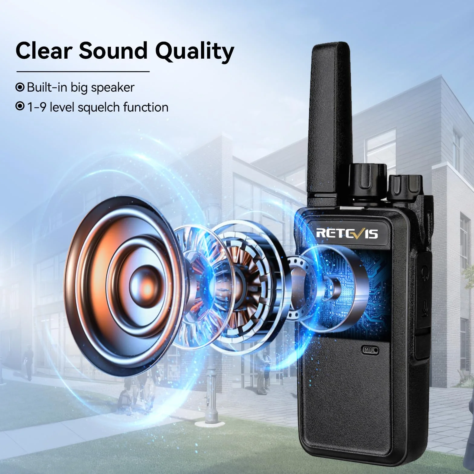 Retevis RT668 Talkie Walkie Professionnel Longue Portée 10 Pièces Noir