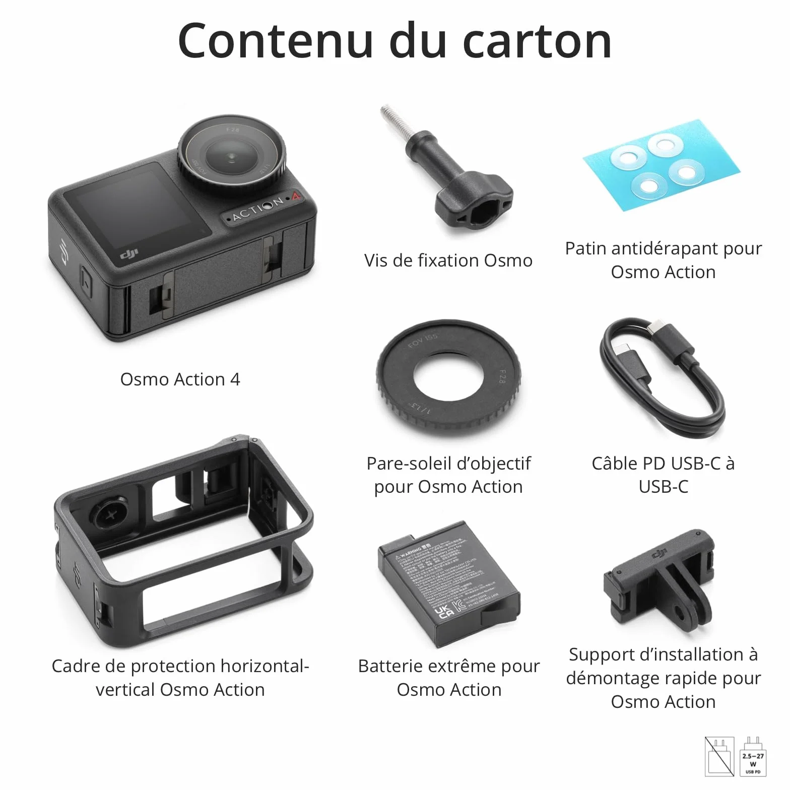 DJI Osmo Action 4 Essentiel Caméra d’Action étanche 4K/120 IPS capteur 1/1,3 Pouce D-Log M 10 Bits Batterie 1 770 mAh