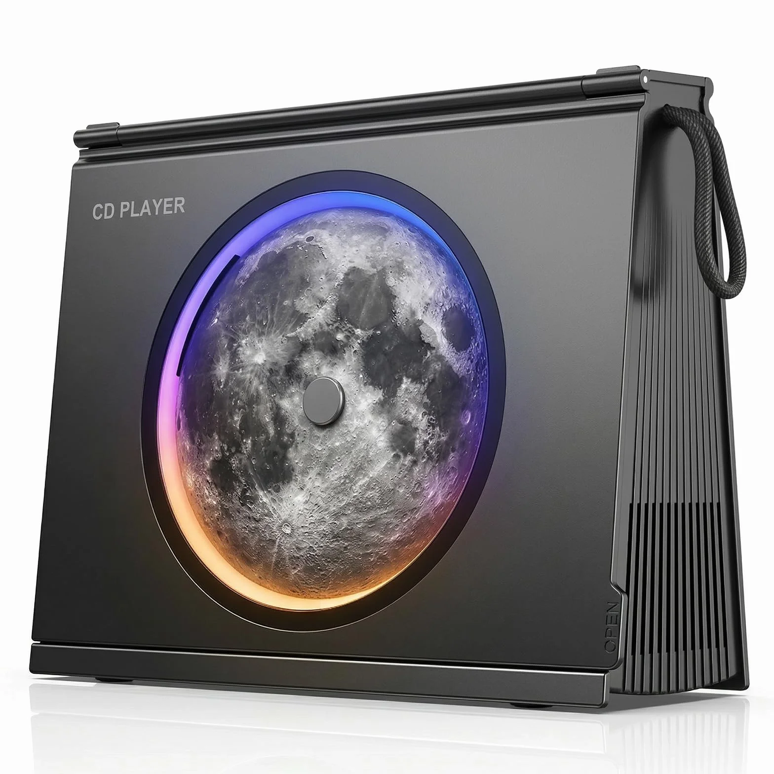 Lecteur CD Portable Bluetooth 5.3 Enceinte HiFi Batterie 4000mAh Rechargeable Design Bibliothèque