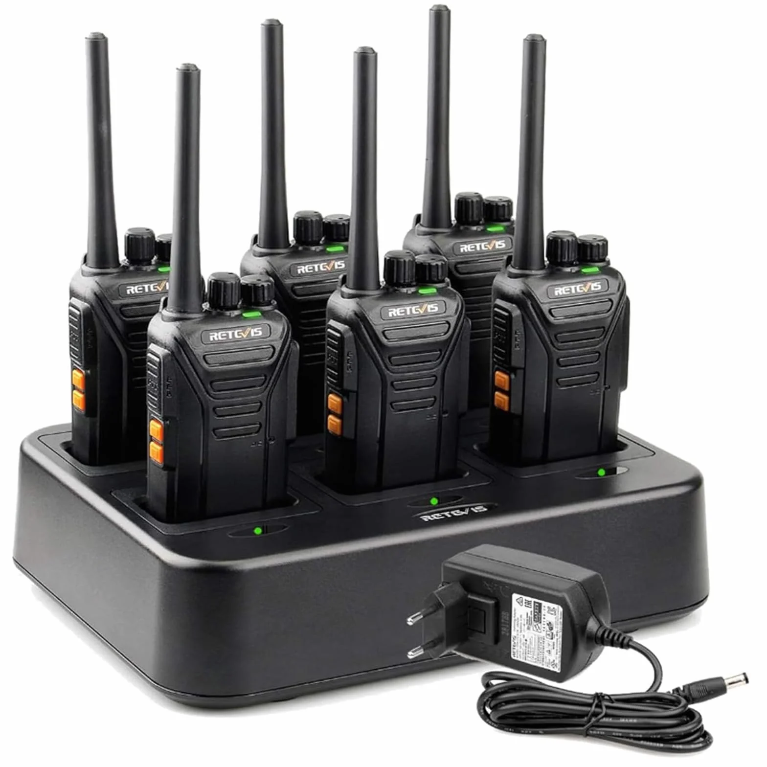Retevis RT27 Talkie Walkies Professionnel, Longue Portée Rechargeable RMR 446 sans Licence, Radio Bidirectionnelle (6 Pièces)