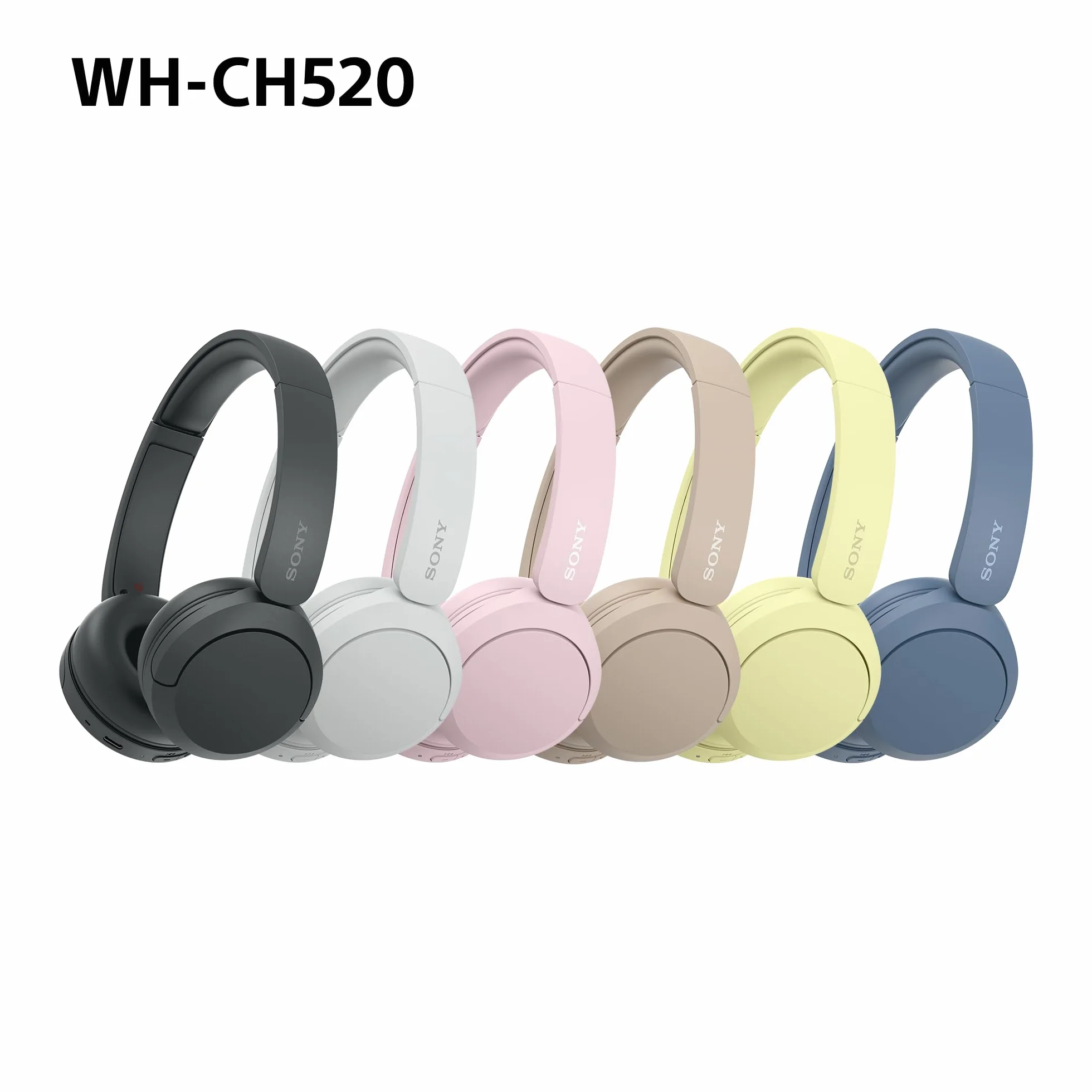 Casque Bluetooth sans Fil Sony WH-CH520, Multipoint, Micro intégré, 50 Heures Autonomie, Charge Rapide, Noir