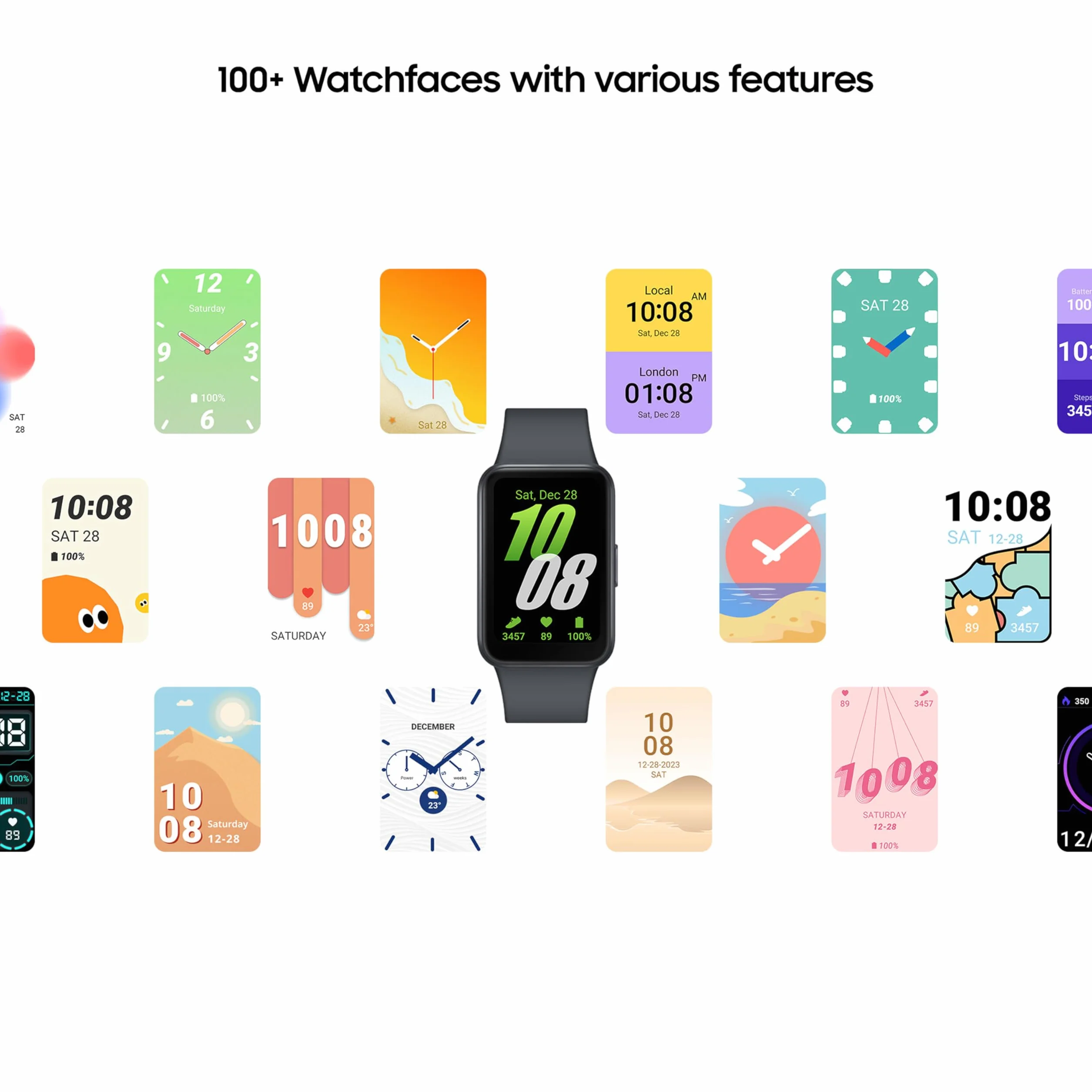 Samsung Galaxy Fit3 Montre connectée AMOLED 40 mm aluminium suivi activité santé batterie 13 jours charge rapide 5 ATM gris