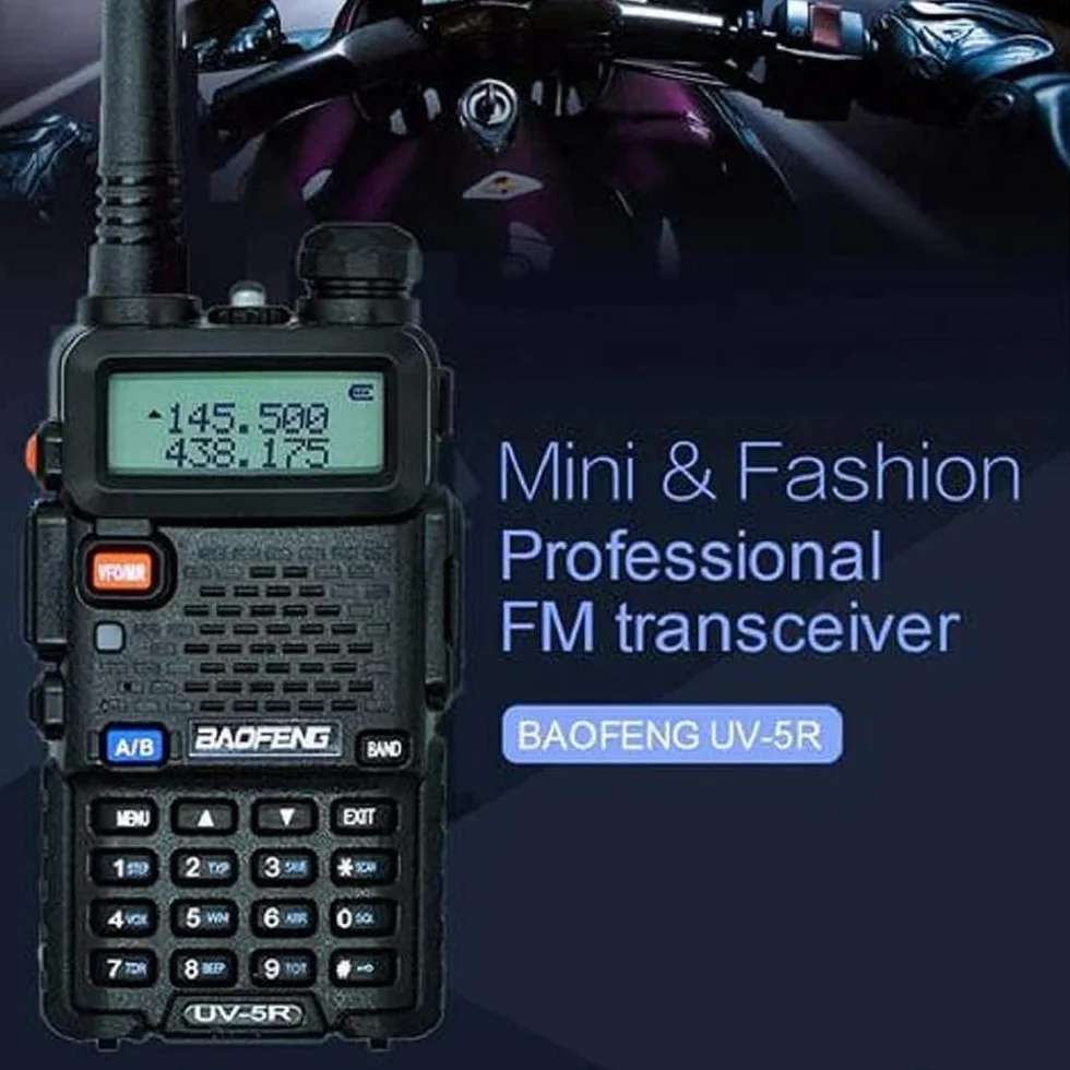 BAOFENG BF UV-5R 8-Watt Dual Band Two-Way Radio VHF UHF Full Kit Black