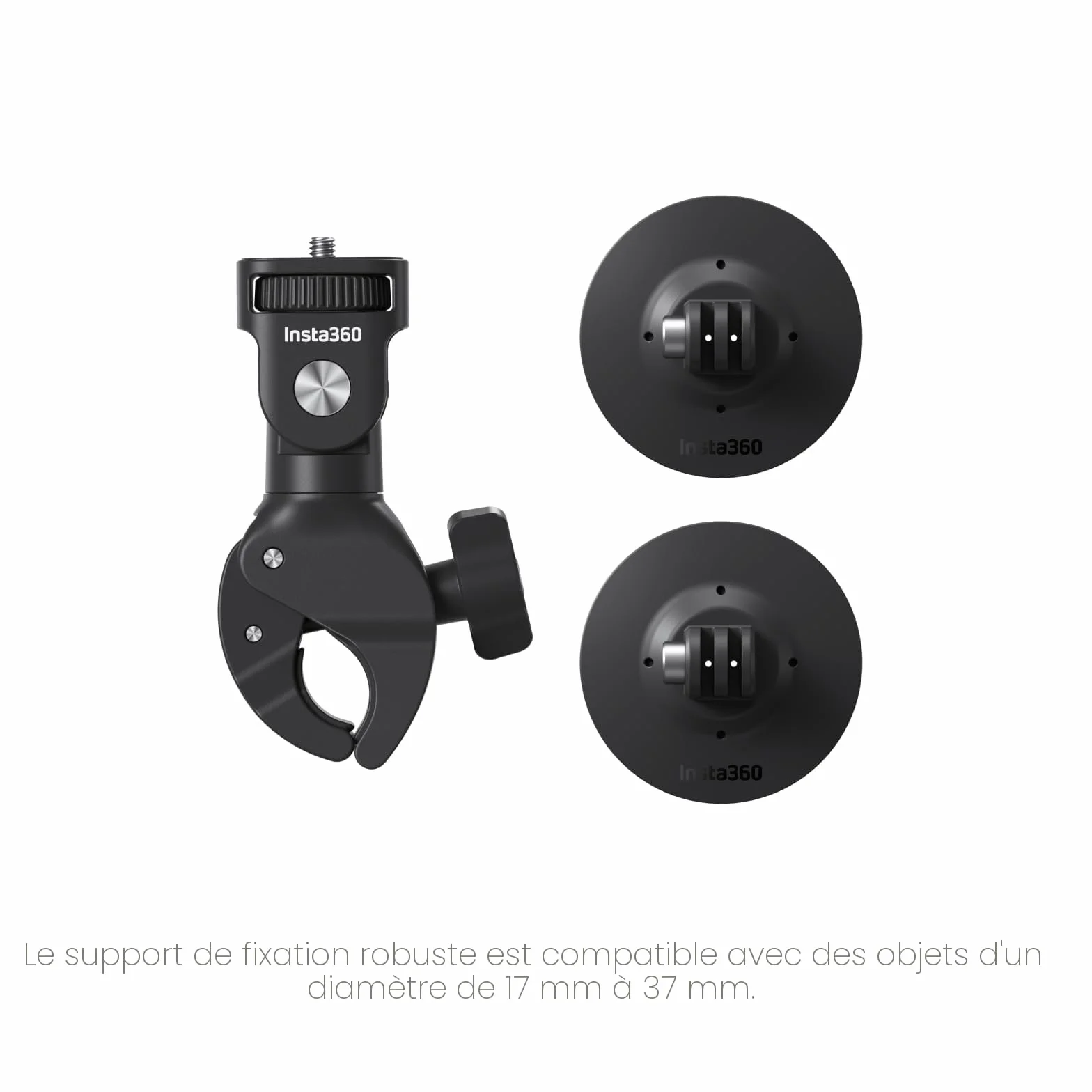 Insta360 Ensemble Moto avec Pince Universelle et Support adhésif Flexible