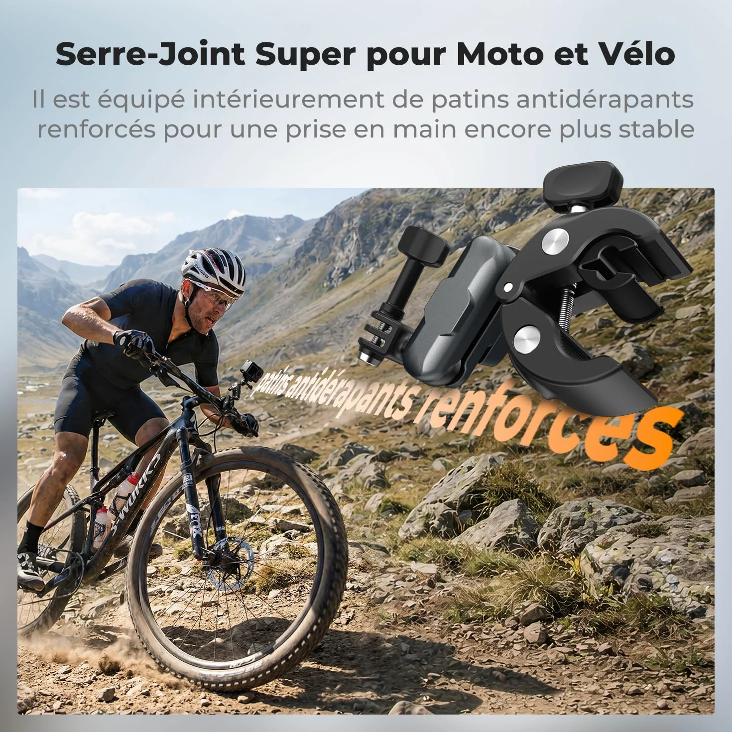 K&F CONCEPT Support Super Pinces pour Caméra Double Tête à Sphère 360° Compatible GoPro Hero 13/12 Insta360 X5/X4 Osmo Action 5 Pocket 3