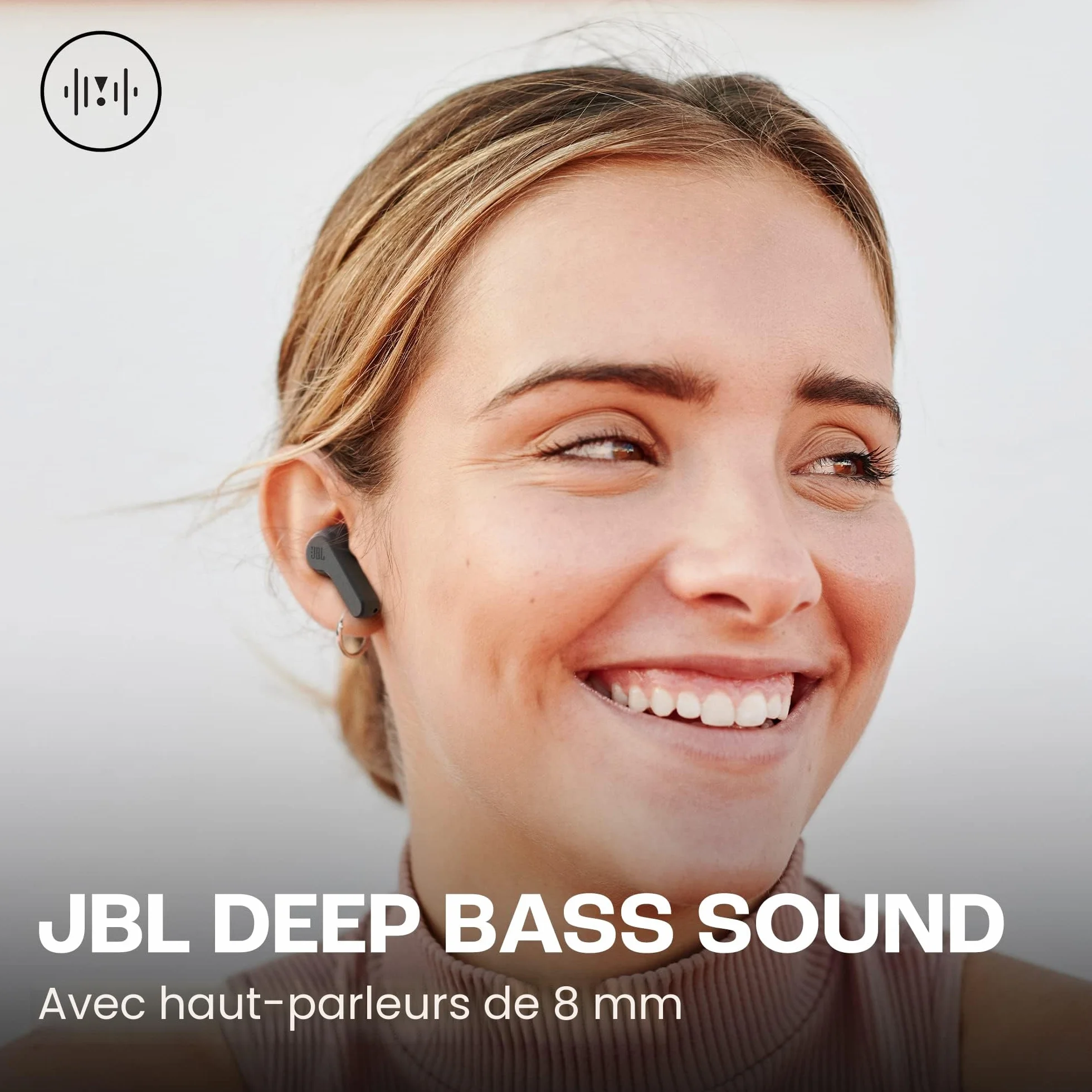 JBL Wave Beam Écouteurs Intra-Auriculaires sans Fil IP54 IPX2 Autonomie 32h Noir