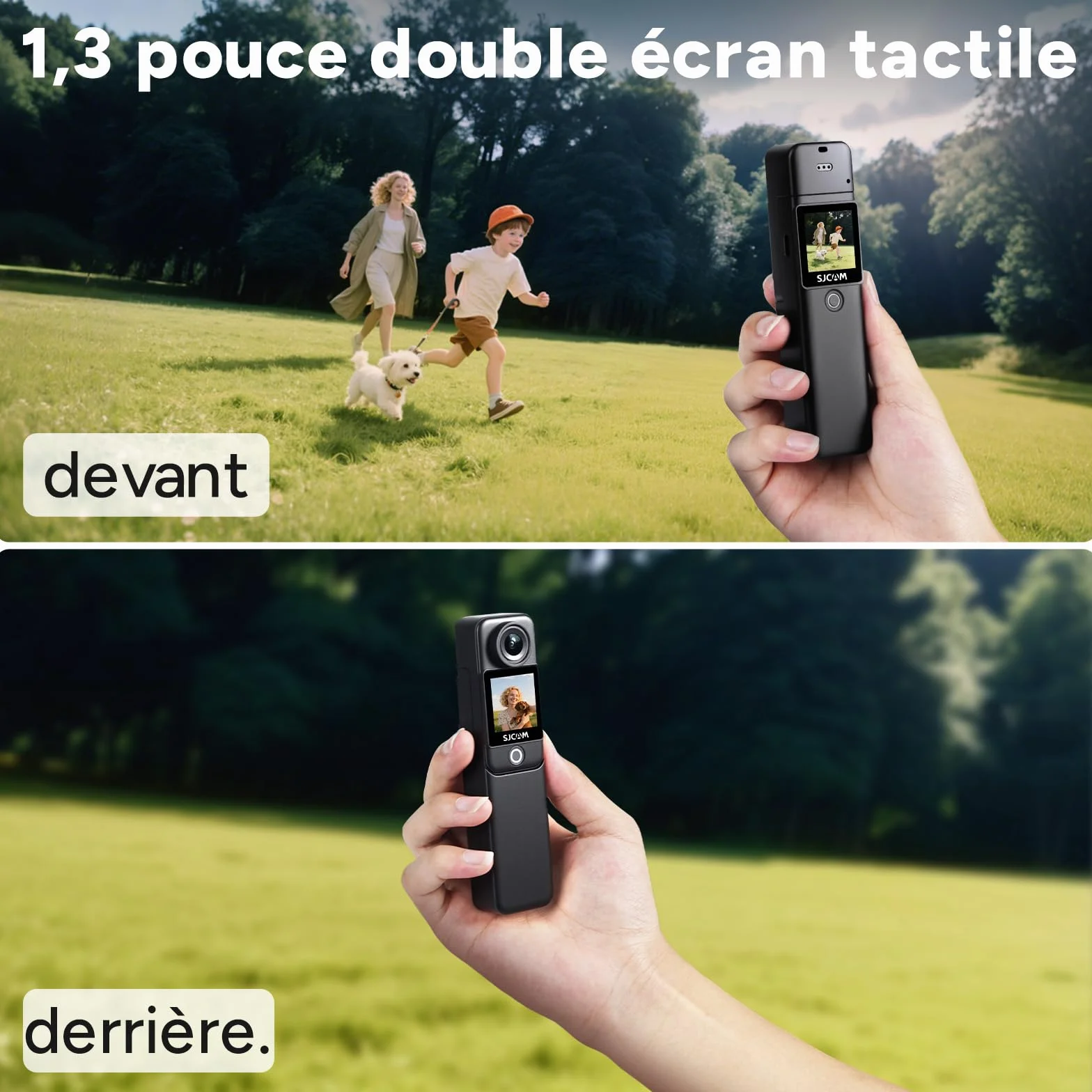 SJCAM C300 Caméra Sport 4K 64G Noir Double Écran Tactile Stabilisation 6 Axes 460 Min Autonomie