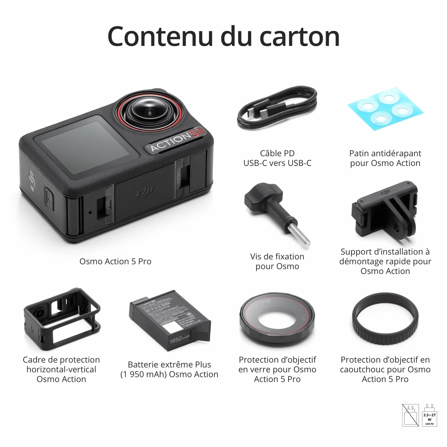 DJI Osmo Action 5 Pro Caméra d’Action 4K Étanche Capteur 1/1,3" Vidéo 4K/120 IPS Suivi de Sujet Stabilisation Double Écran Tactile OLED