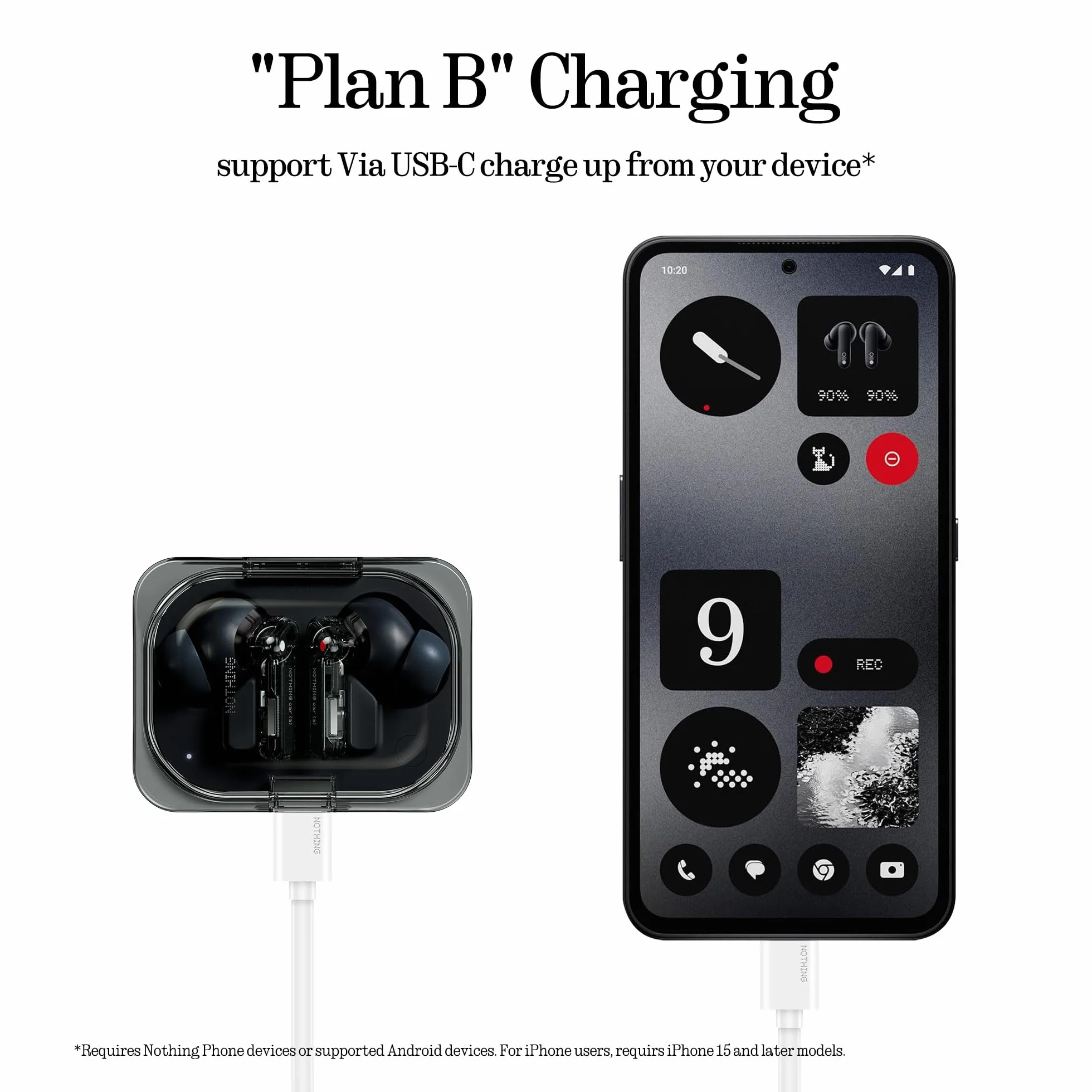Nothing Ear (a) kabellose Kopfhörer Bluetooth ANC Schwarz