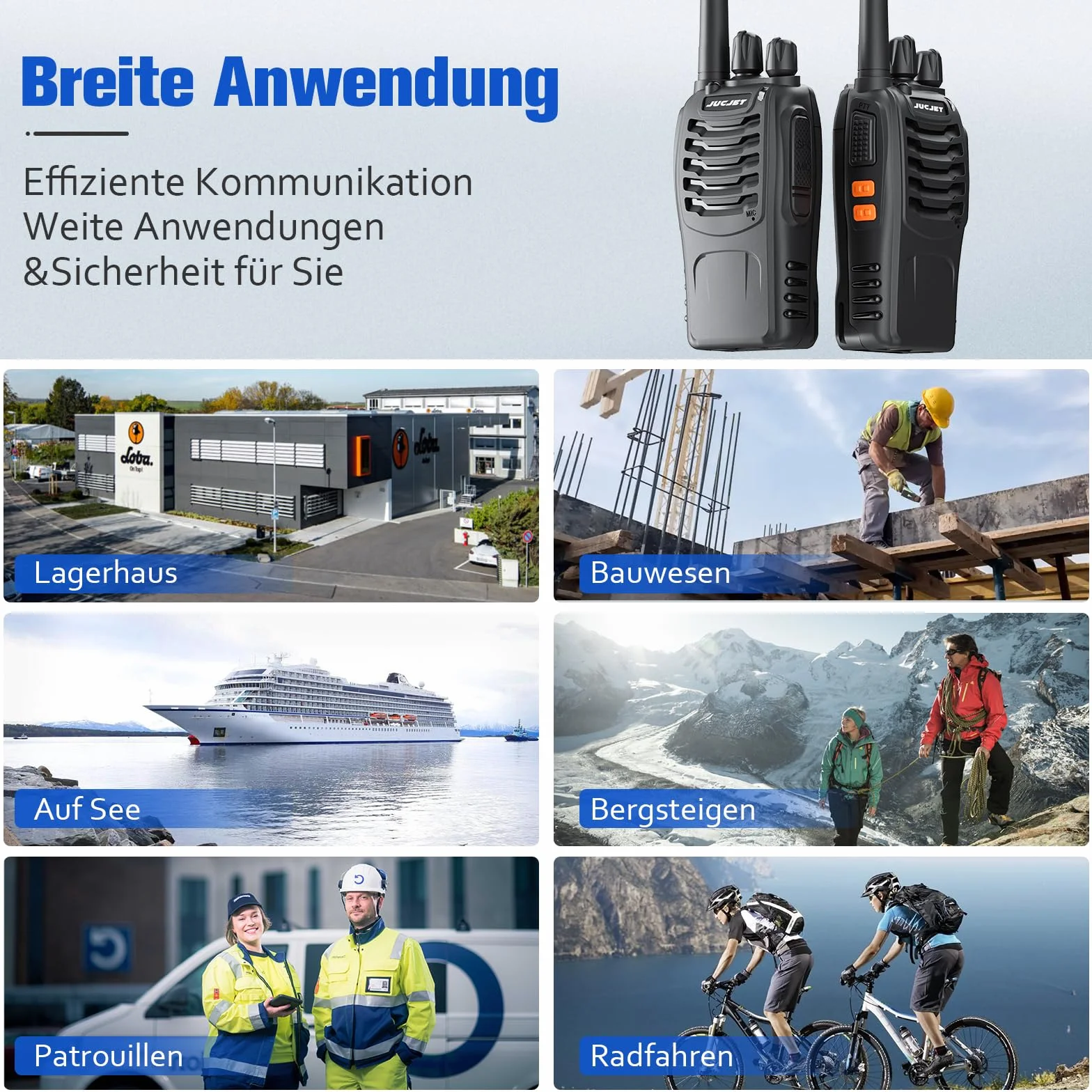 Talkie Walkie PMR446 Radio Portable Rechargeable 16 Canaux Mise à Niveau 88 E Version avec Écouteurs et Station de Charge USB (4 pièces)
