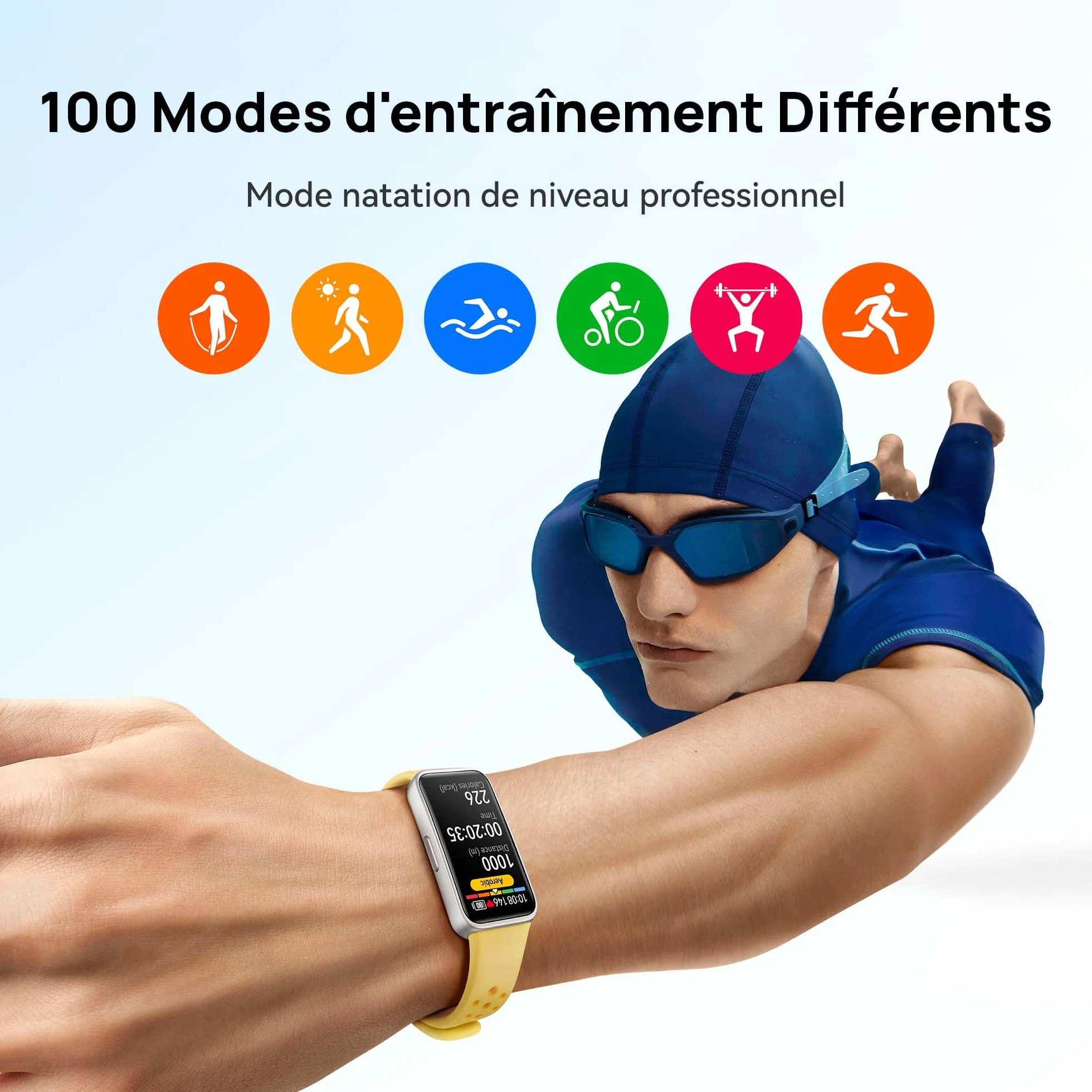 HUAWEI Band 9 Bracelet Connecté iOS Android TruSleep 4.0 Surveillance Sommeil 14 Jours Rose Fluoroélastomère