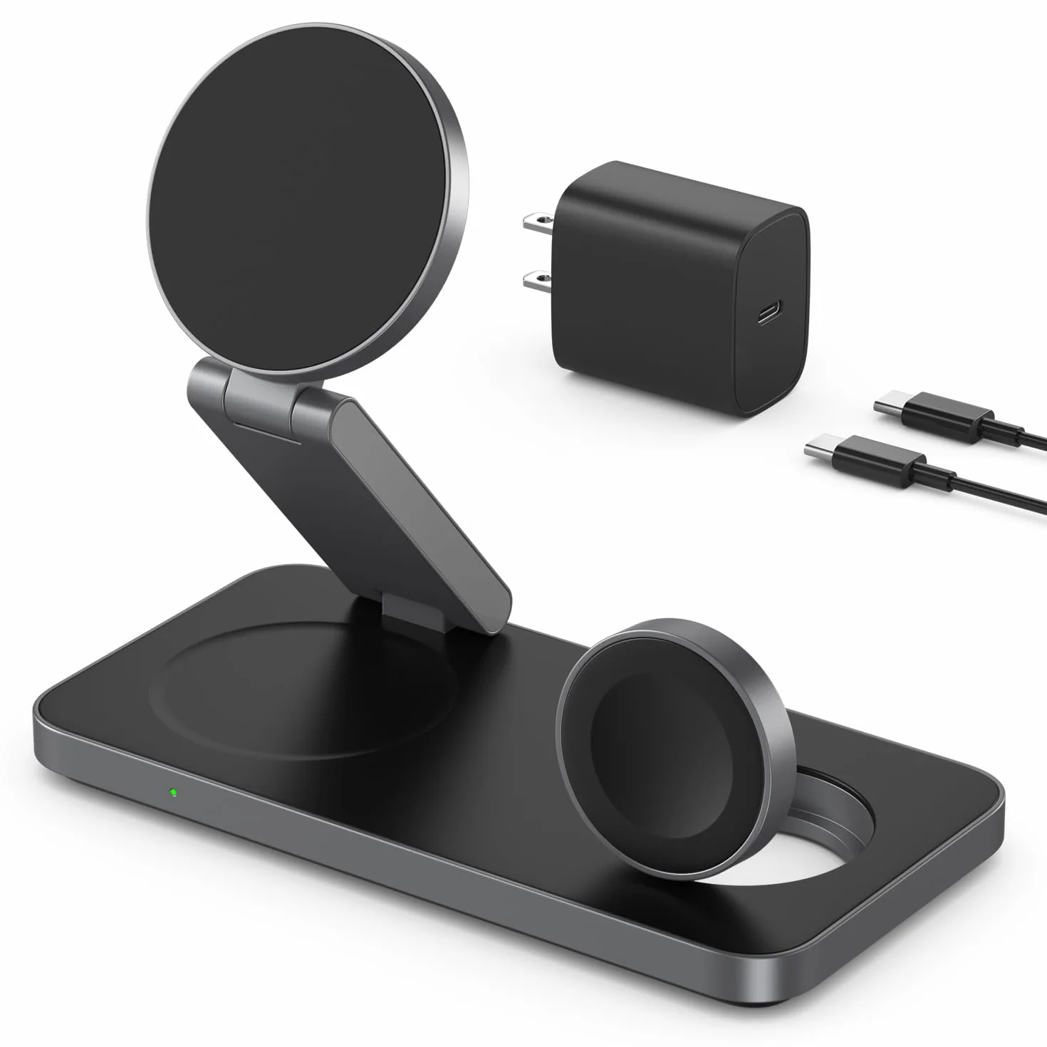 Station de Charge sans Fil Rapide pour iPhone 17 16 15 14 13 12 Pro Max Plus, Apple Watch 9 8 SE 7 6 5 4 3 2, AirPods 2 3 Pro
