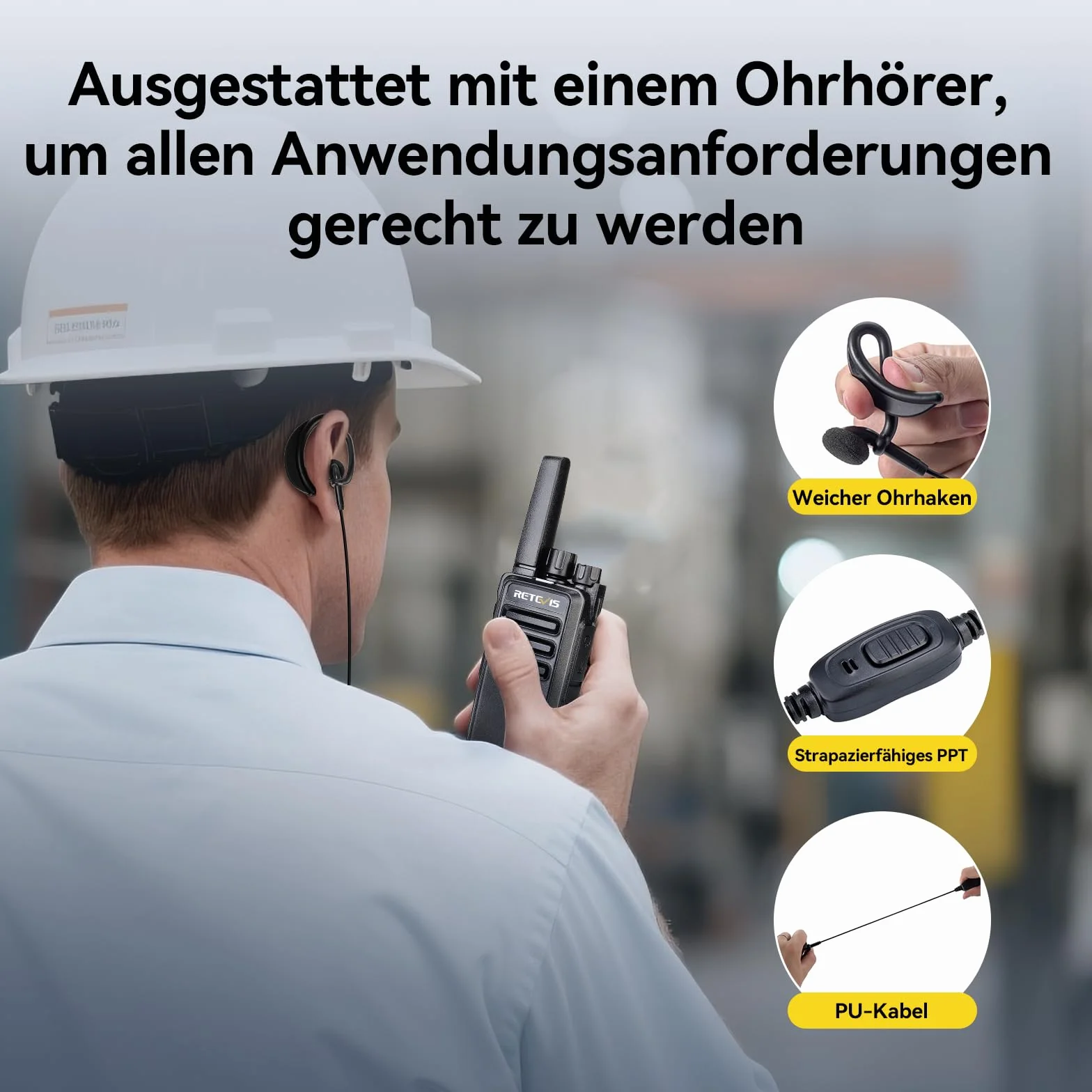Retevis RT668 Talkie Walkie 1200 mAh VOX 6 Pièces Noir