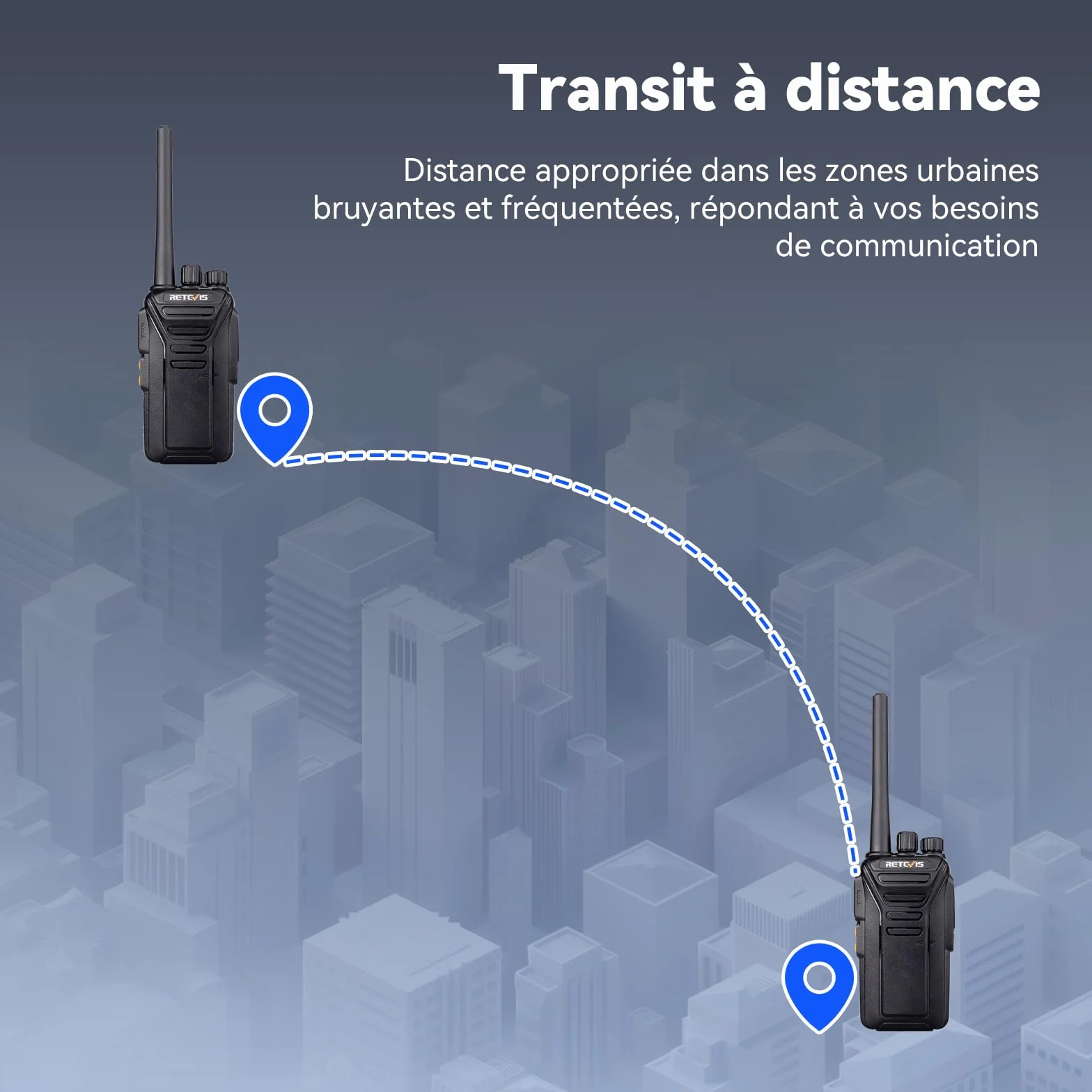 Retevis RT27 Talkie Walkies Professionnel, Longue Portée Rechargeable RMR 446 sans Licence, Radio Bidirectionnelle (6 Pièces)