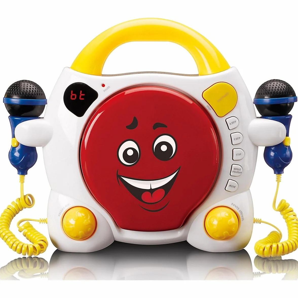 Lenco KCD-011 Lecteur CD Sing Along pour Enfants Bluetooth 5.0 Antishock avec 2 Microphones Karaoké