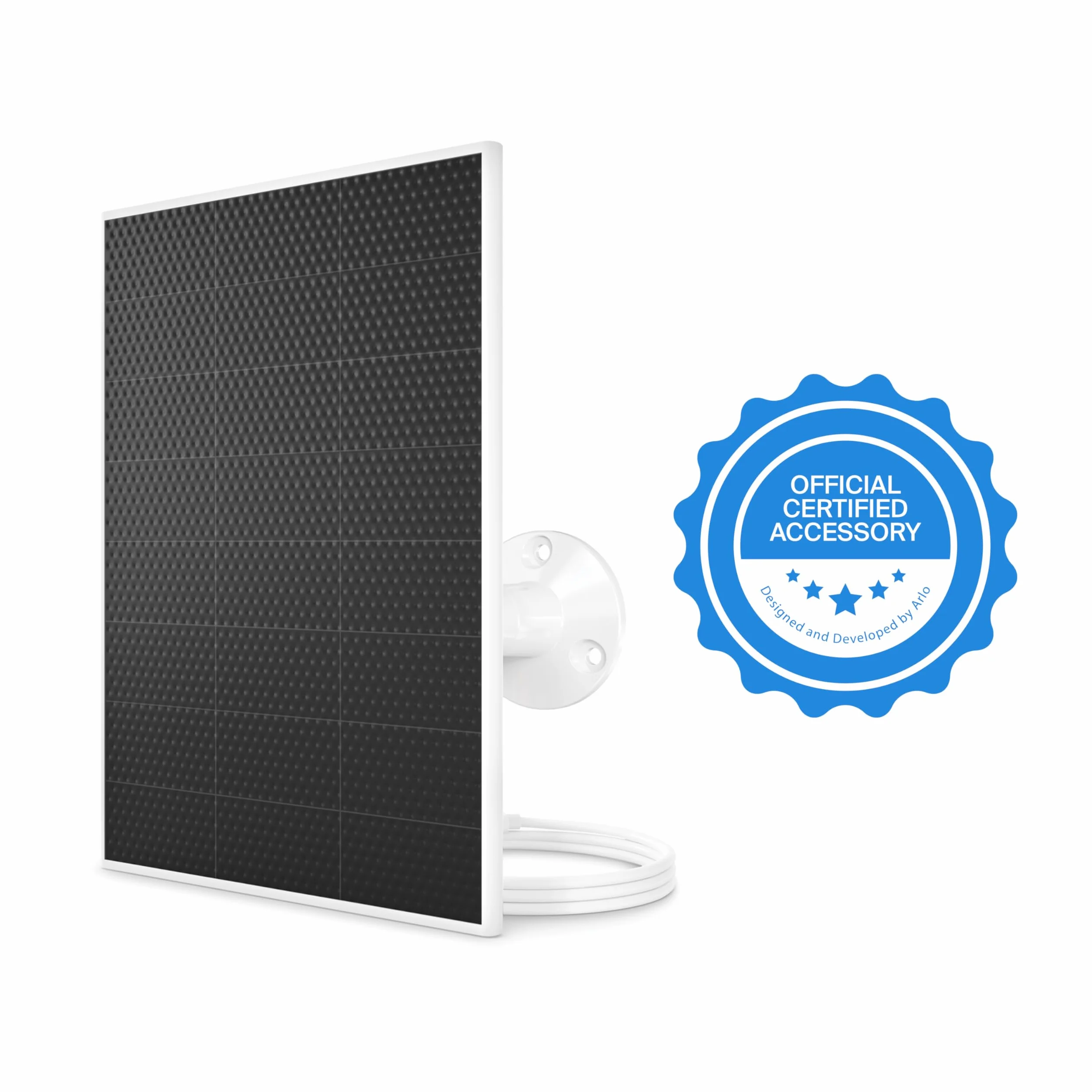 Arlo Chargeur de panneau solaire Accessoire certifié Résistant aux intempéries blanc