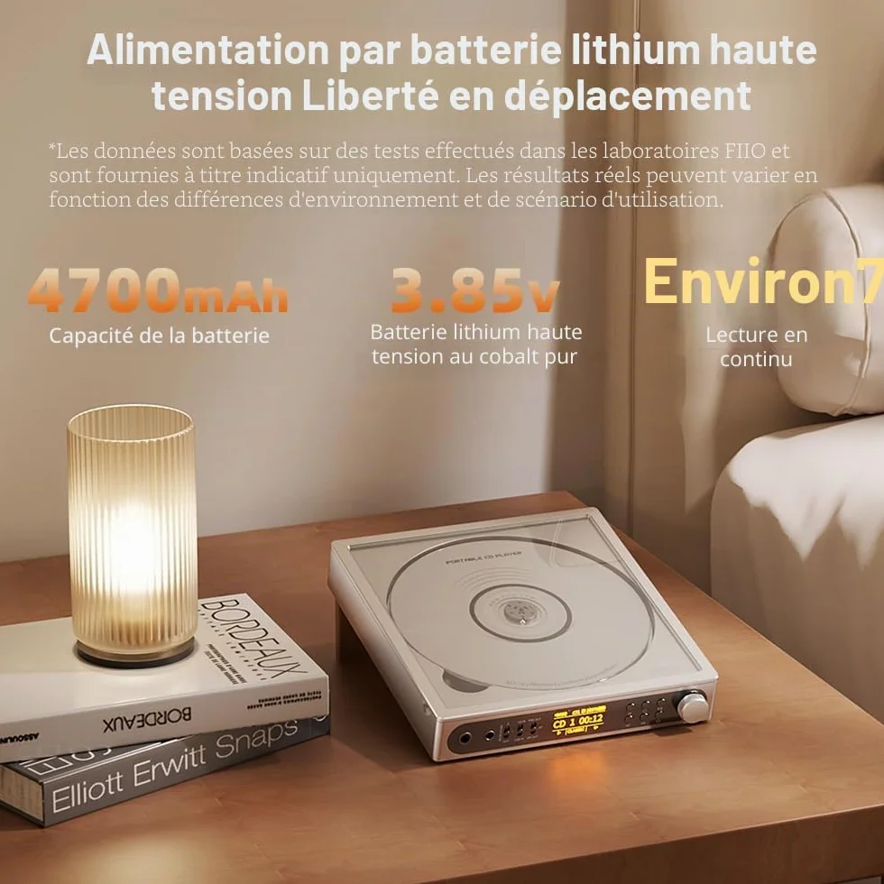 FiiO DM15 Lecteur CD stéréo portable DAC R2R 24 bits 1150 mW Bluetooth aptX Hi-Fi USB/CD