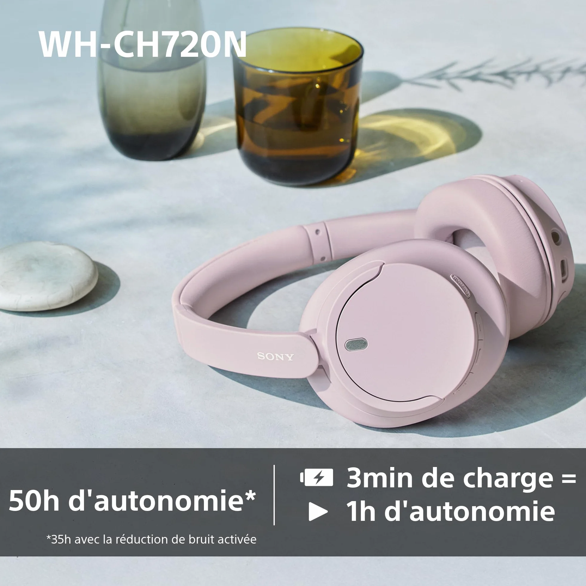 Sony WH-CH720N Casque Bluetooth sans Fil Réduction de Bruit Noir