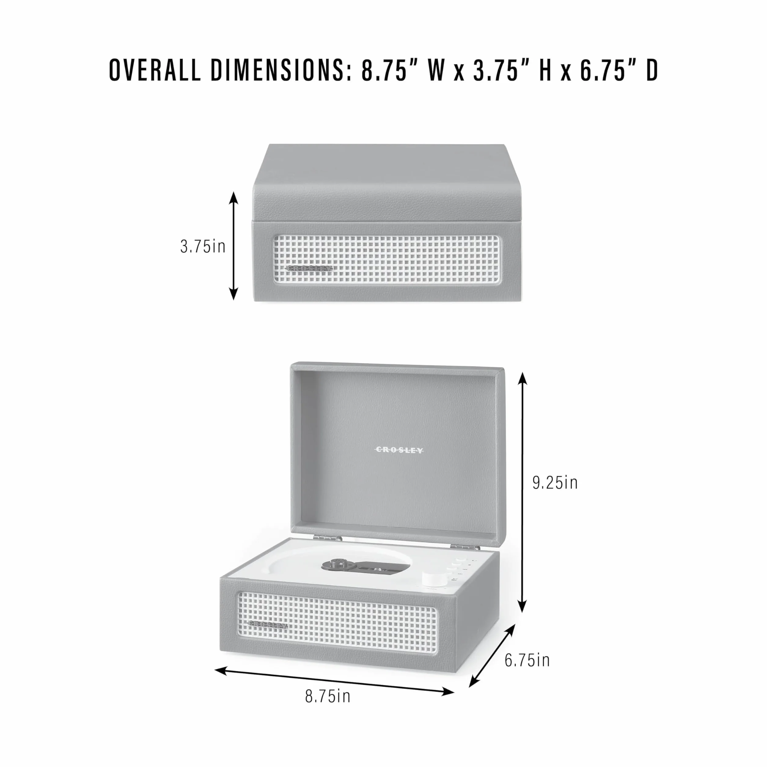 Crosley Voyager Lecteur CD Portable Bluetooth Haut-parleurs Stéréo Radio FM Rechargeable